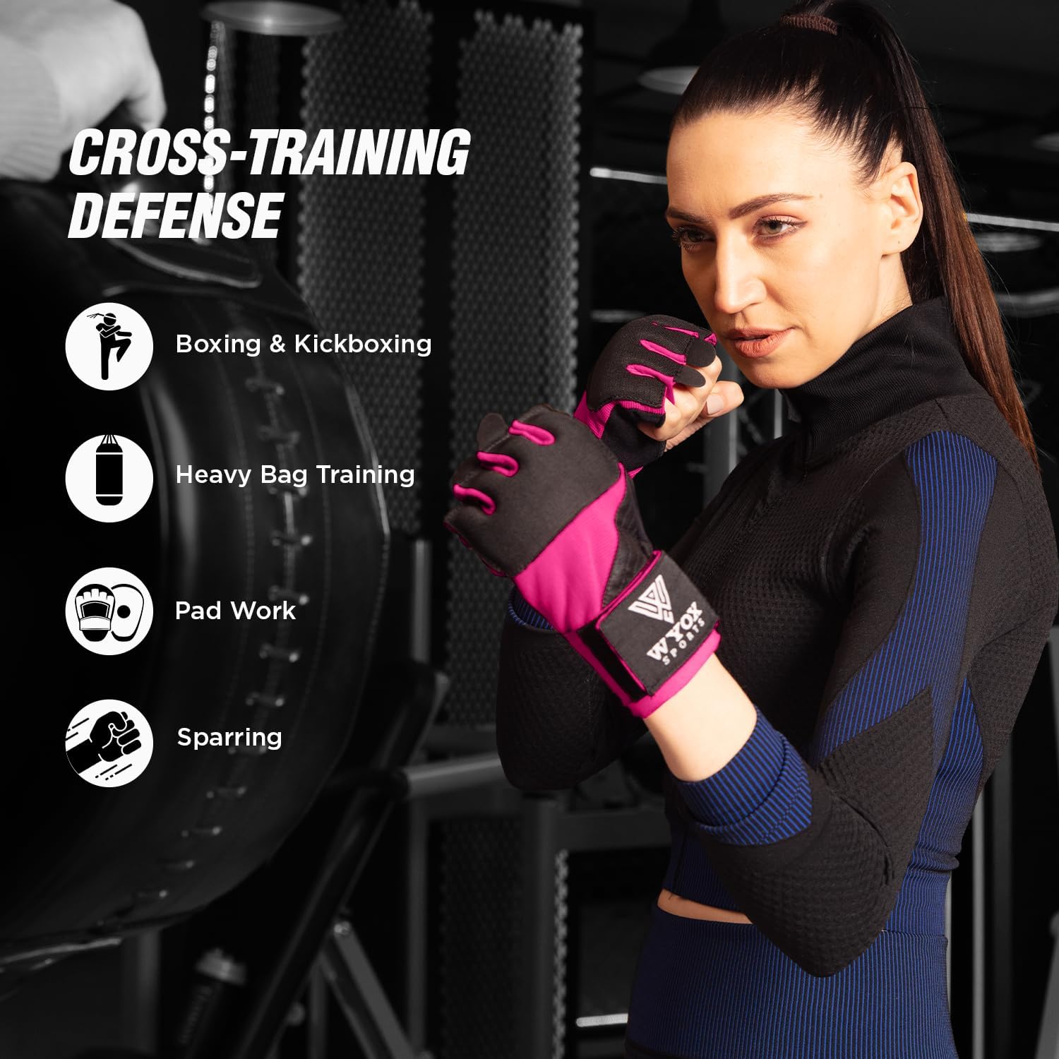 WYOX Neoprene Gel Boxing Hand Wraps Inner Gloves for Men & Women – 80cm/31in Quick Wrist Strap, Padded Knuckle Protection