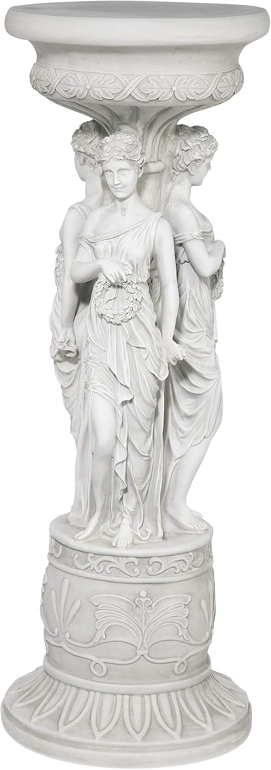 Design Toscano KY992 Chatsworth Manor Neoclassical Pedestal Column Plant Stand, Antique Stone