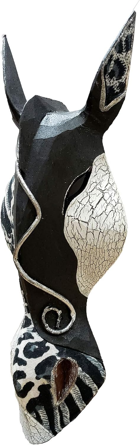 Giraffe Zebra Face Mask Wall Hanging Décor Hand Painted Patterns African Safari Style Decorative Accent Contemporary Variation An Awesome Gifting