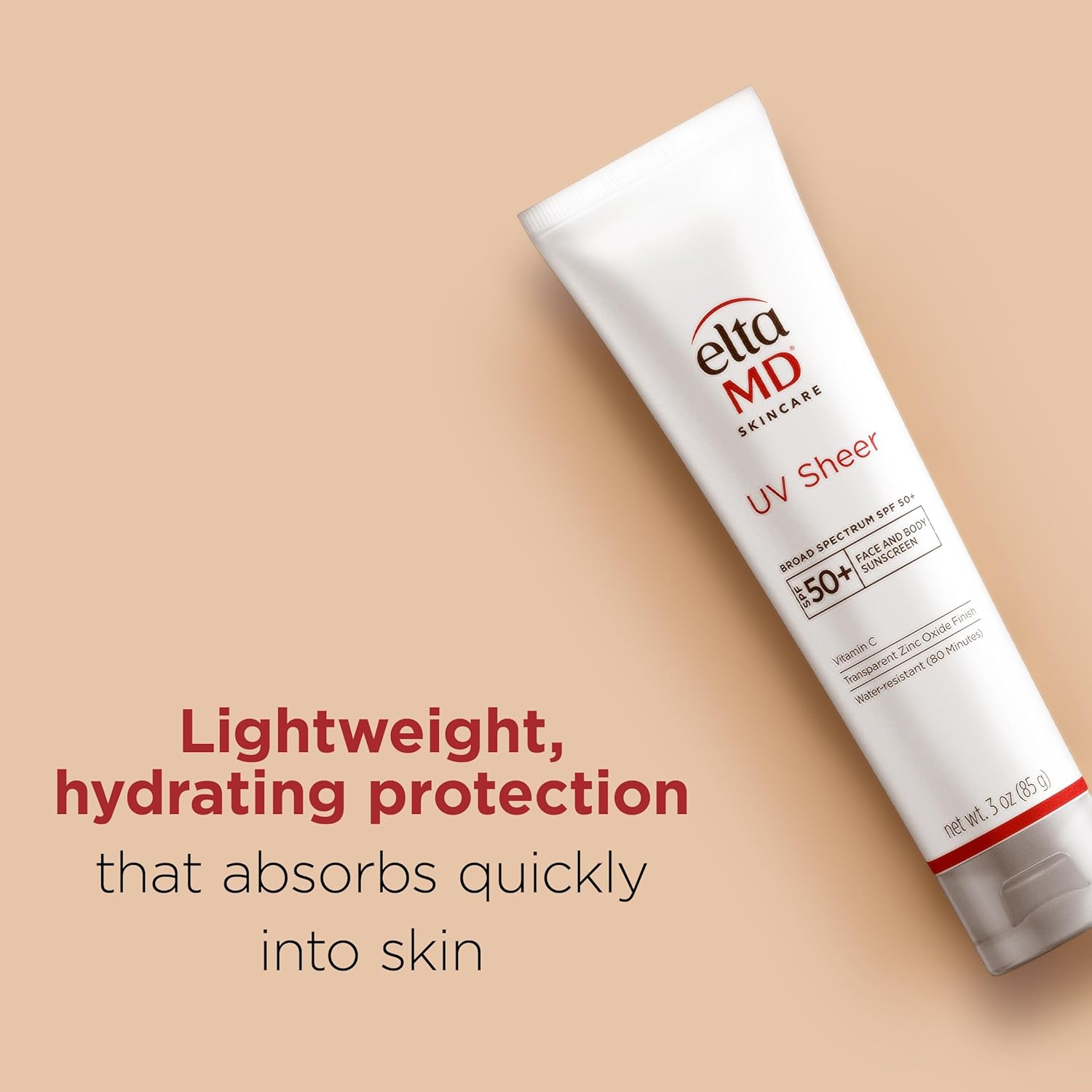 EltaMD UV Sheer Face and Body Sunscreen with Zinc Oxide, SPF 50+, 1.7 oz
