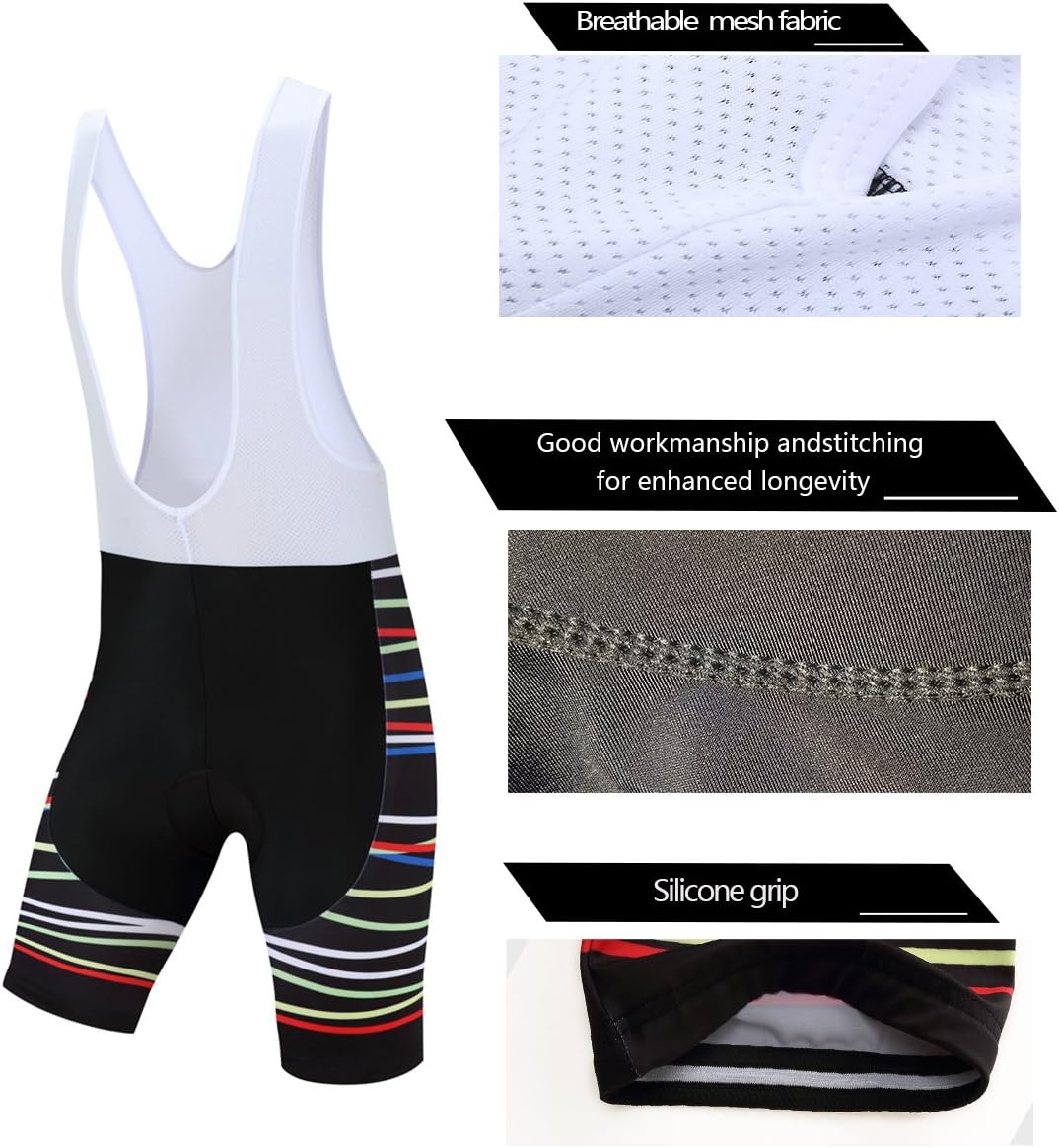 Coconut Ropamo CR Men's Cycling Jersey Set Road Bike Jersey Zipper Pocket Bib Shorts with 4D Padded Cycling Clothing Set