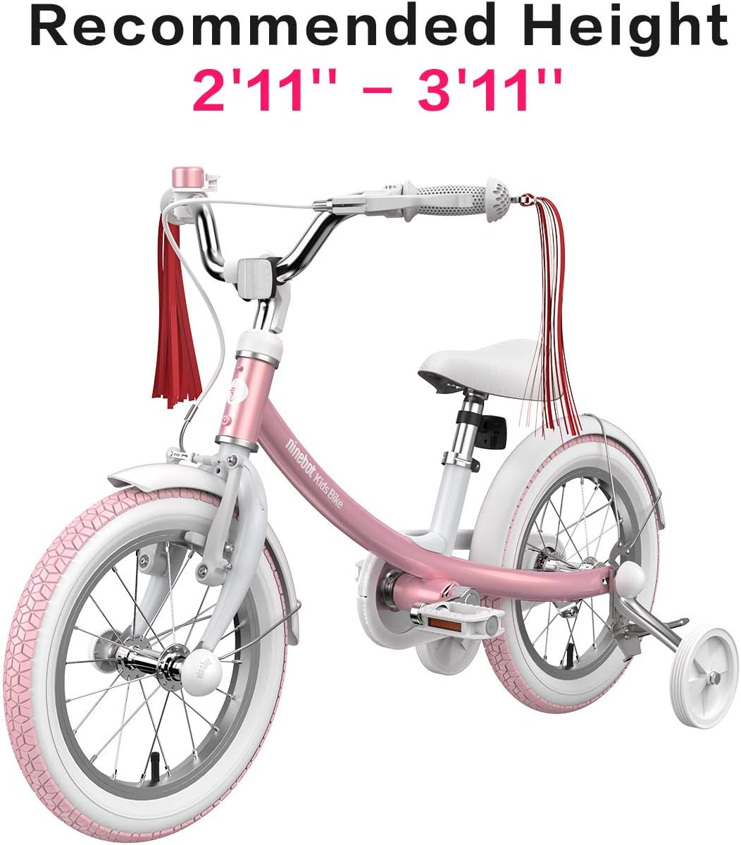 Segway Ninebot Kid’s Bike for Boys and Girls, 14 inch with Training Wheels, Pink