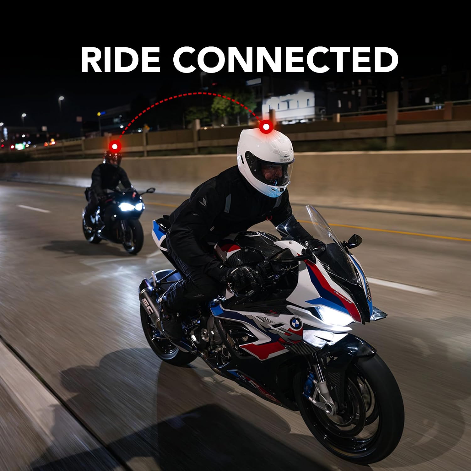 Sena Phantom and ANC Full Face Smart Motorcycle Helmet with Integrated Communications, LED Lighting, and 2nd Generation Sound by Harman Kardon