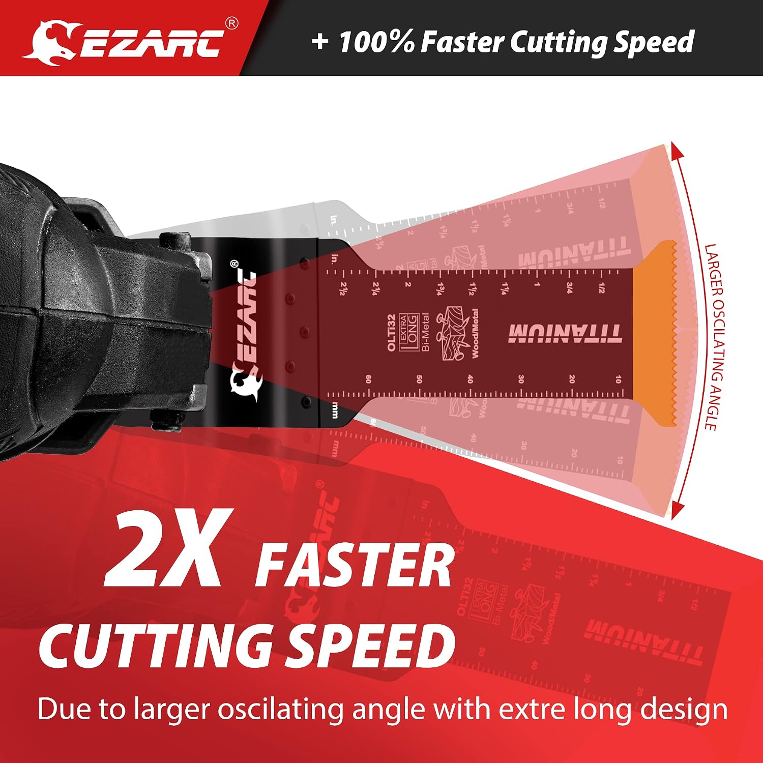 EZARC Titanium Oscillating Tool Blades, Oscillating Multitool Blades for Metal, Wood Nails, Screws Cutting, Plastic, 3 Pack