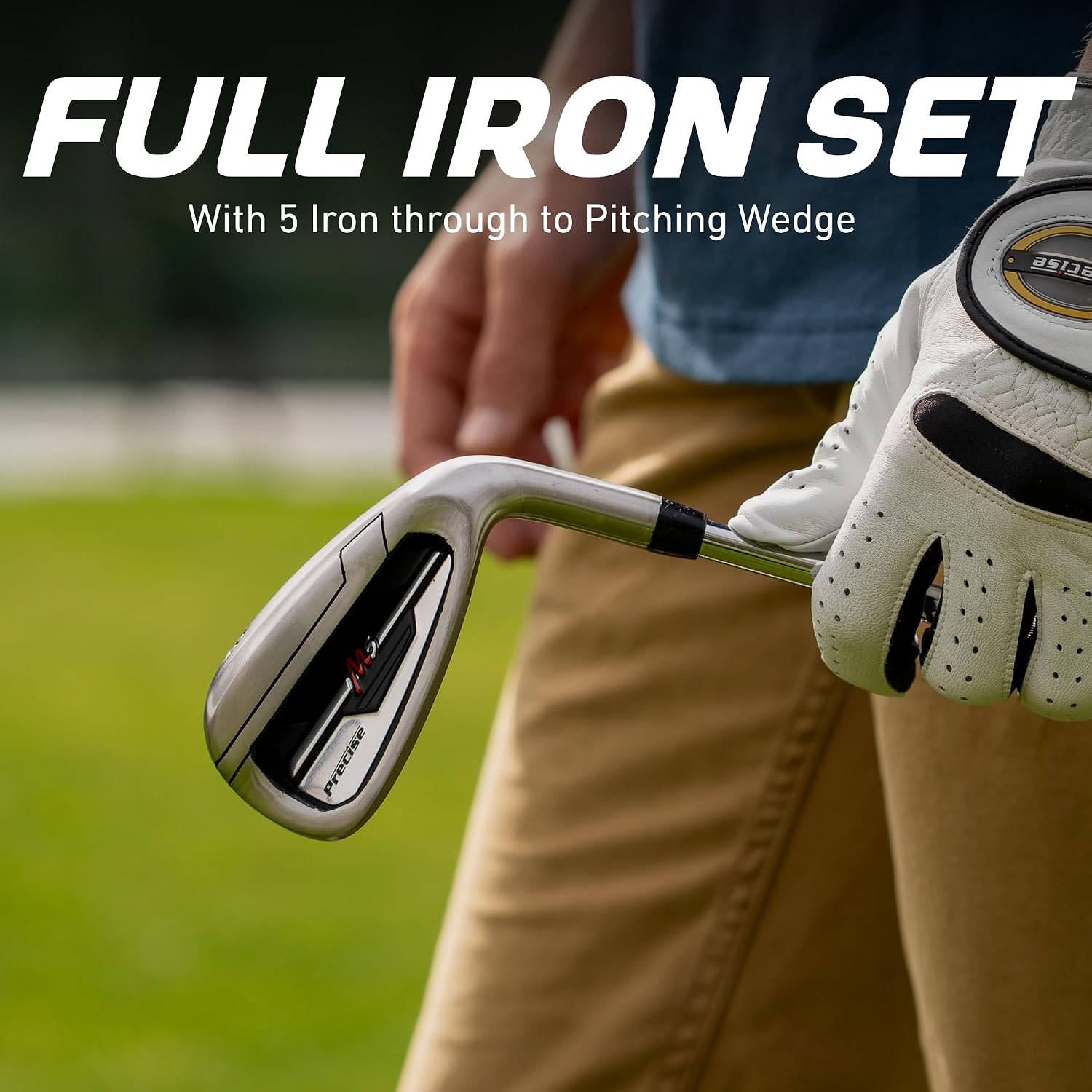 Precise - Men's Golf Club Set | 460cc titanium driver, 14-piece complete bag, fairway wood & hybrid, irons through wedge, putter, stand bag, left/right