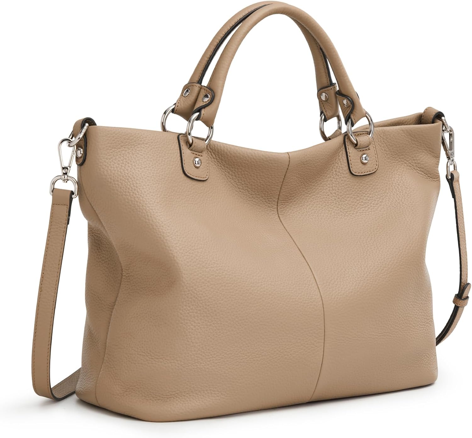 Kattee Genuine Leather Tote Purse for Women, Top Handle Satchel | Soft genuine leather tote with roomy storage and versatile carry for work, shopping, and travel.