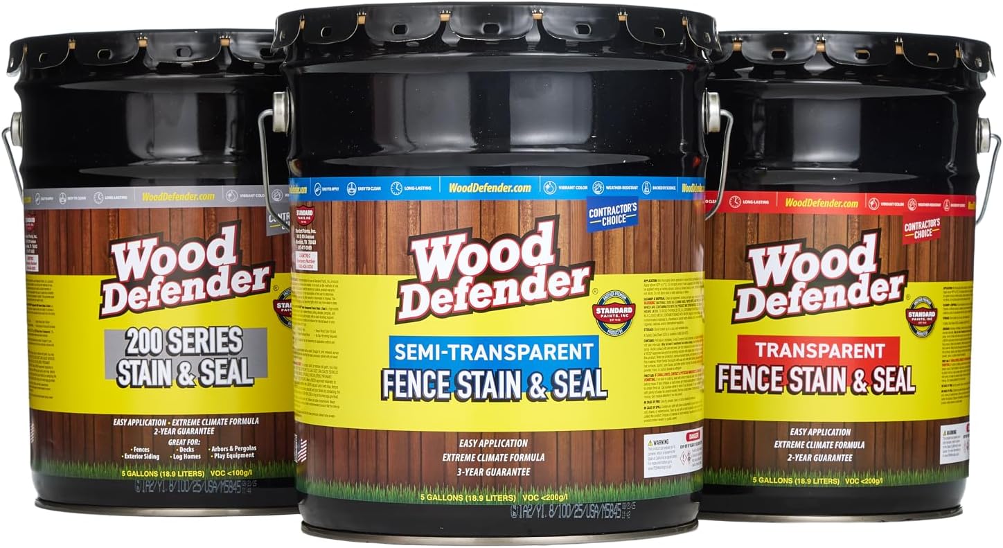 Wood Defender - Semi-Transparent Fence Stain- Sable Brown- 5 Gallon