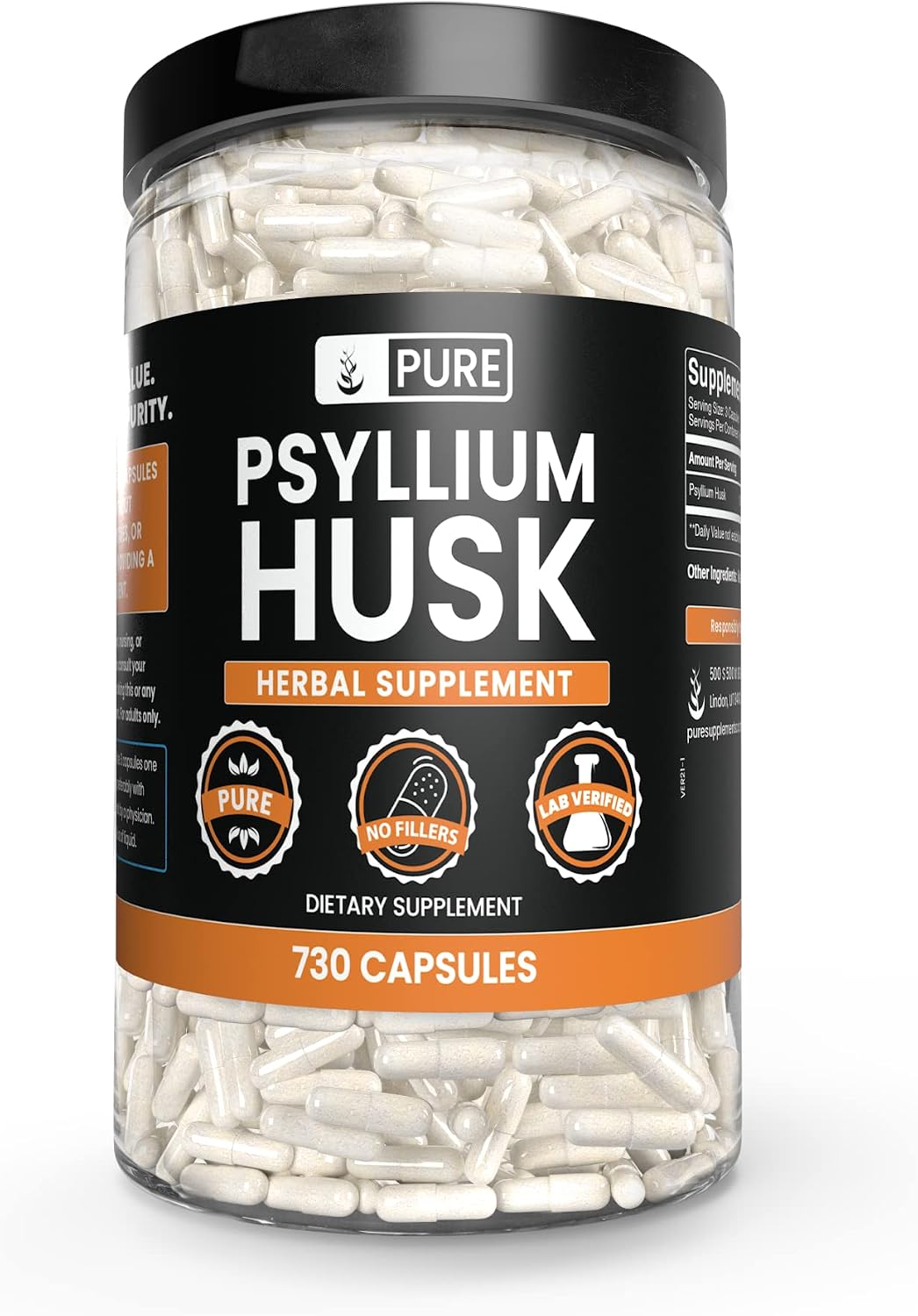 Pure Original Ingredients, Psyllium Husk, 365 Capsules