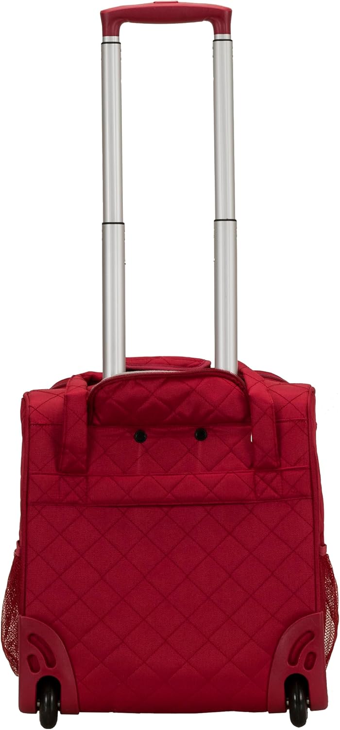 Rockland Melrose Upright Wheeled Underseater Carry-On Luggage, Red