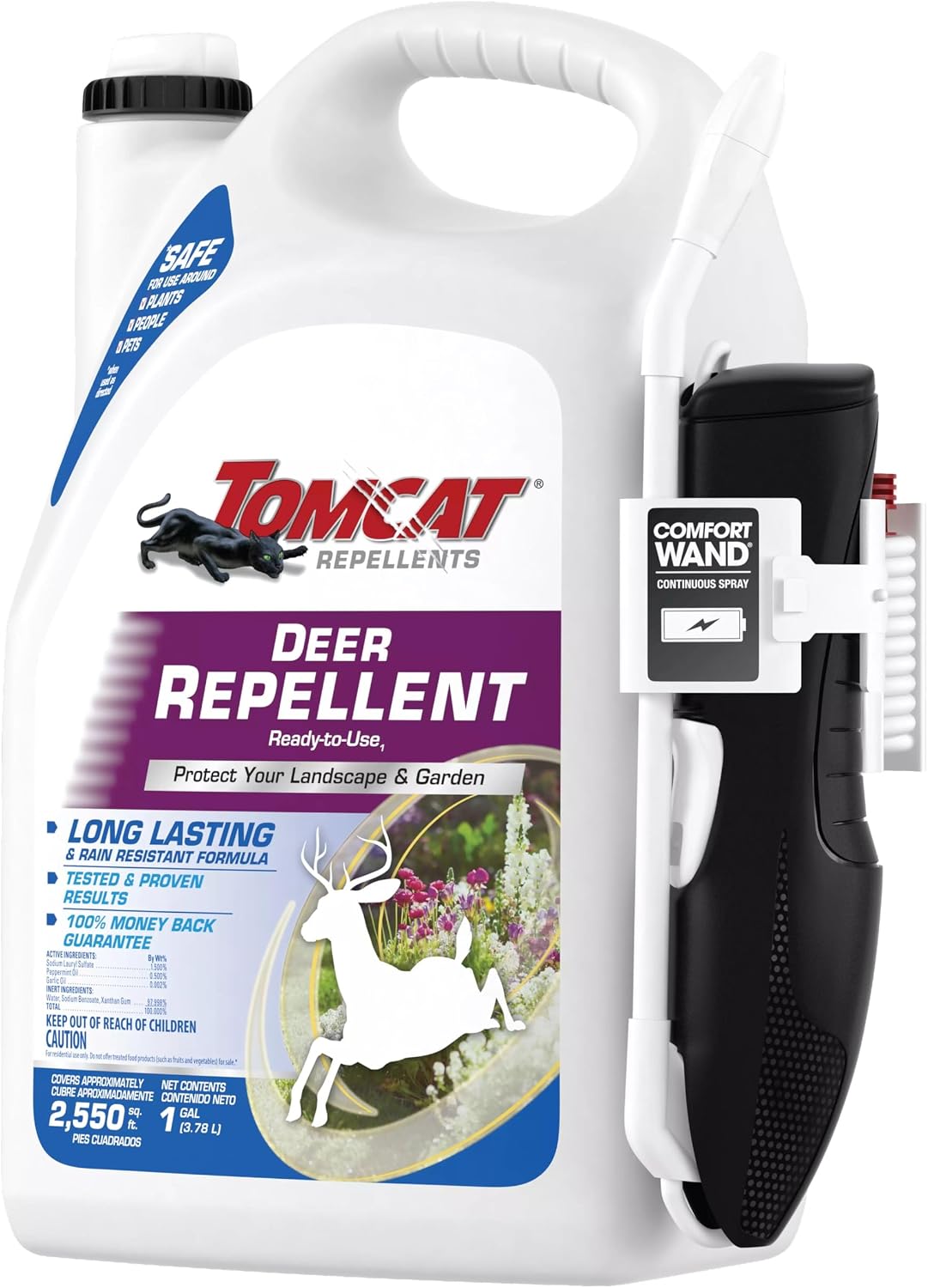 Tomcat Repellents Deer Repellent, 1 gal. | Also Repels Rabbits, Ready-to-Use, Protects Landscapes and Gardens, Contains Essential Oils