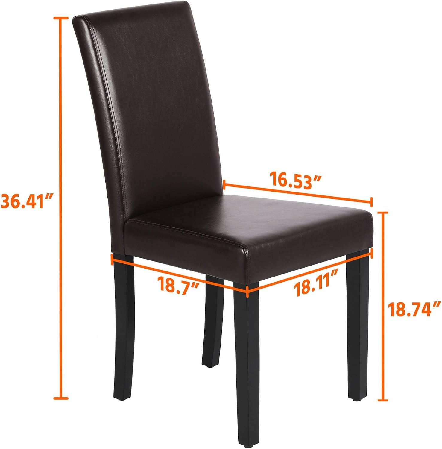 Yaheetech Dining Chairs Set of 8 Upholstered Kitchen Chairs Dark Brown
