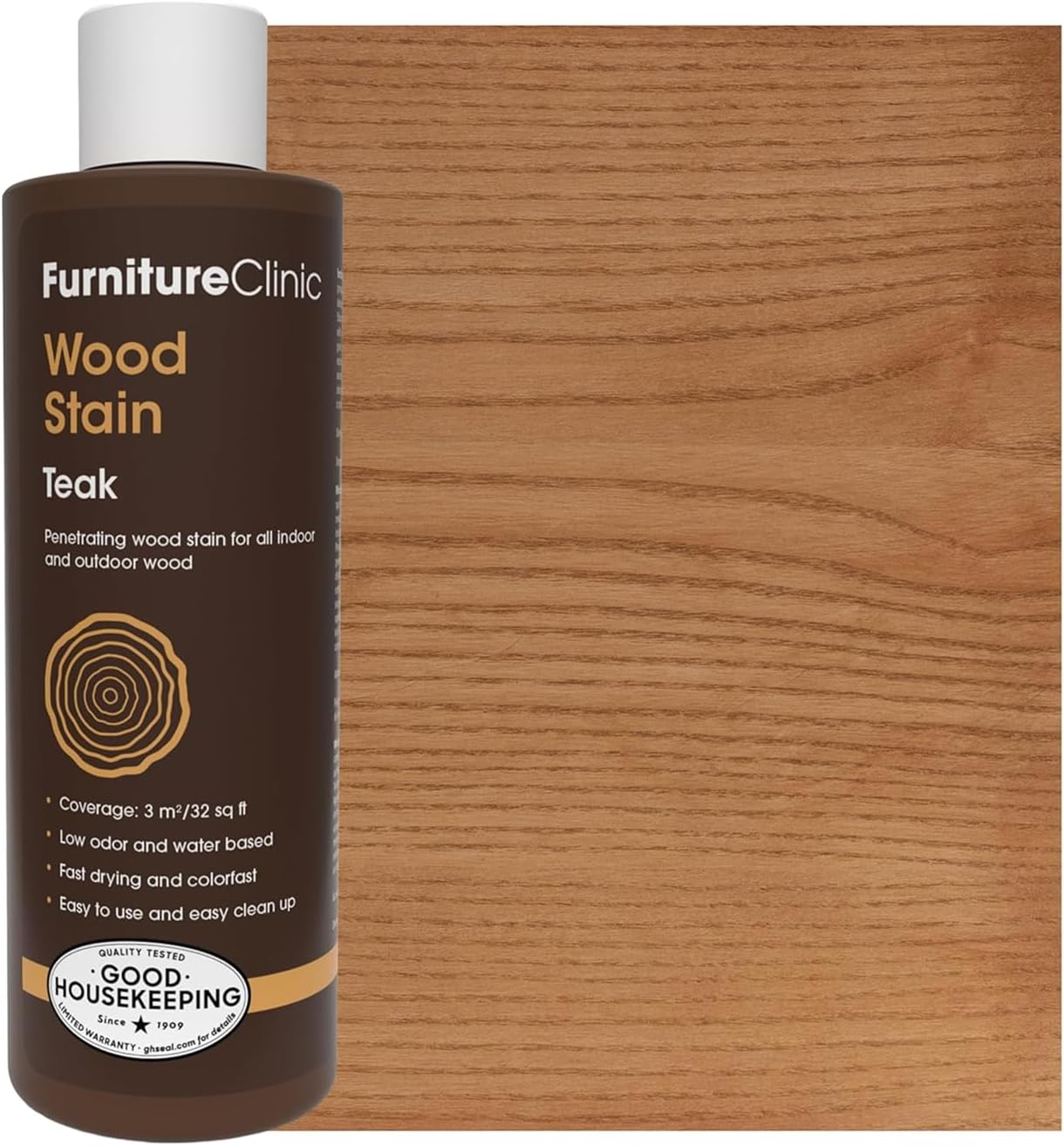 Furniture Clinic Wood Stain | Dark Oak | Water Based | Fast Drying, Low Odor