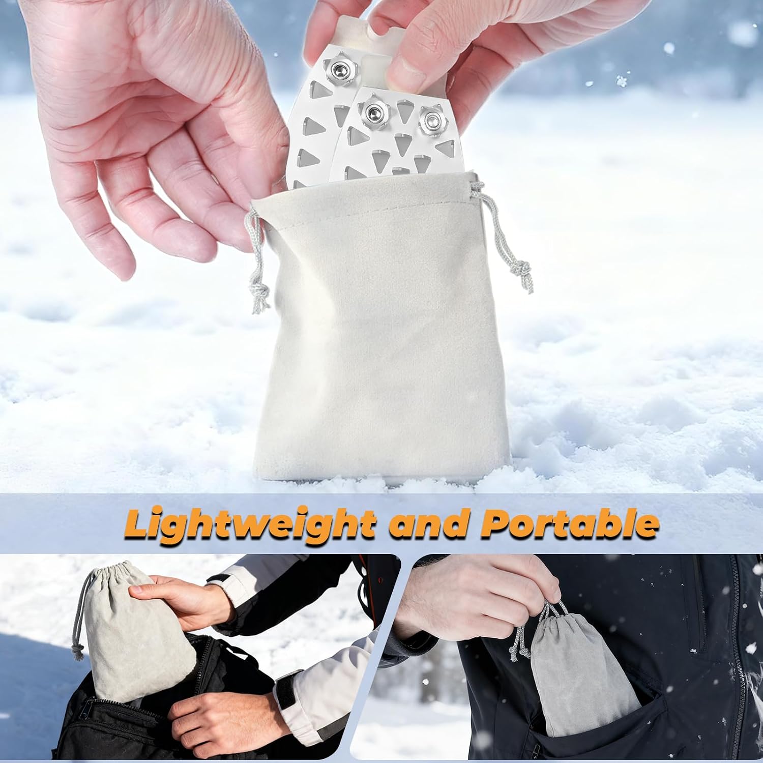 25-Spike Traction Cleats with Enhanced Grip | Anti-Slip Ice Cleats for Snow and Ice | Discreet Design | Easy On-Off Crampons