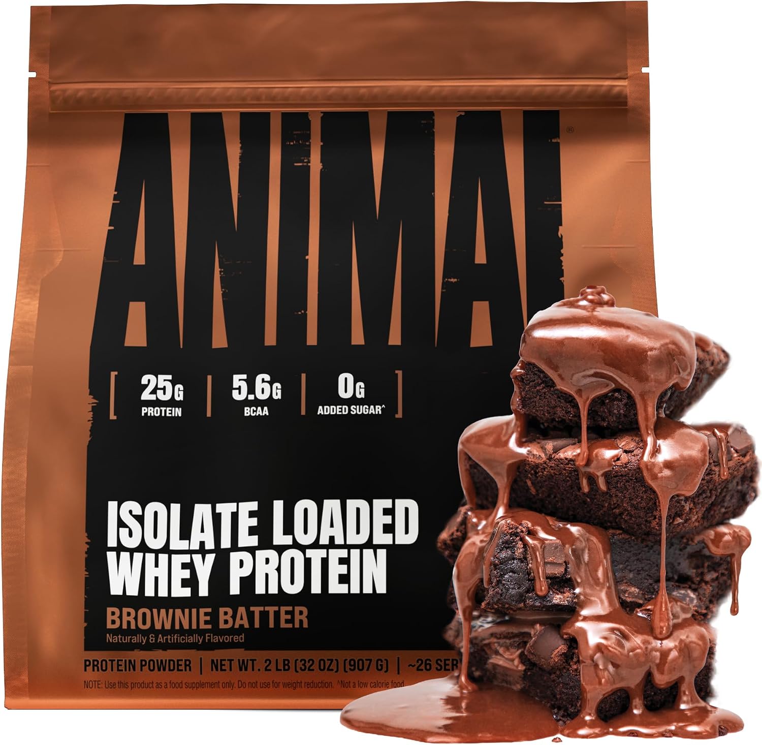 Animal Whey Isolate Protein Powder - Loaded for Pre & Post Workout Muscle Builder and Recovery with Digestive Enzymes for Men & Women - 25g Protein, Great Taste, Low Sugar - Chocolate 2 lbs