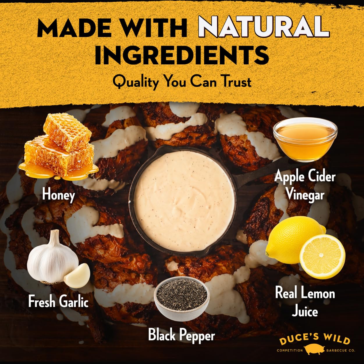 Duce’s Wild Barbecue Alabama White Gold Mayo-Based White Sauce - 18 oz.