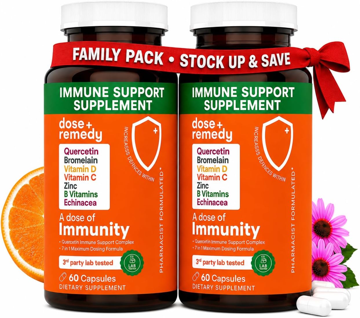 Dose of Immunity Immune Support Supplement & Booster for Adults, Zinc, 60ct