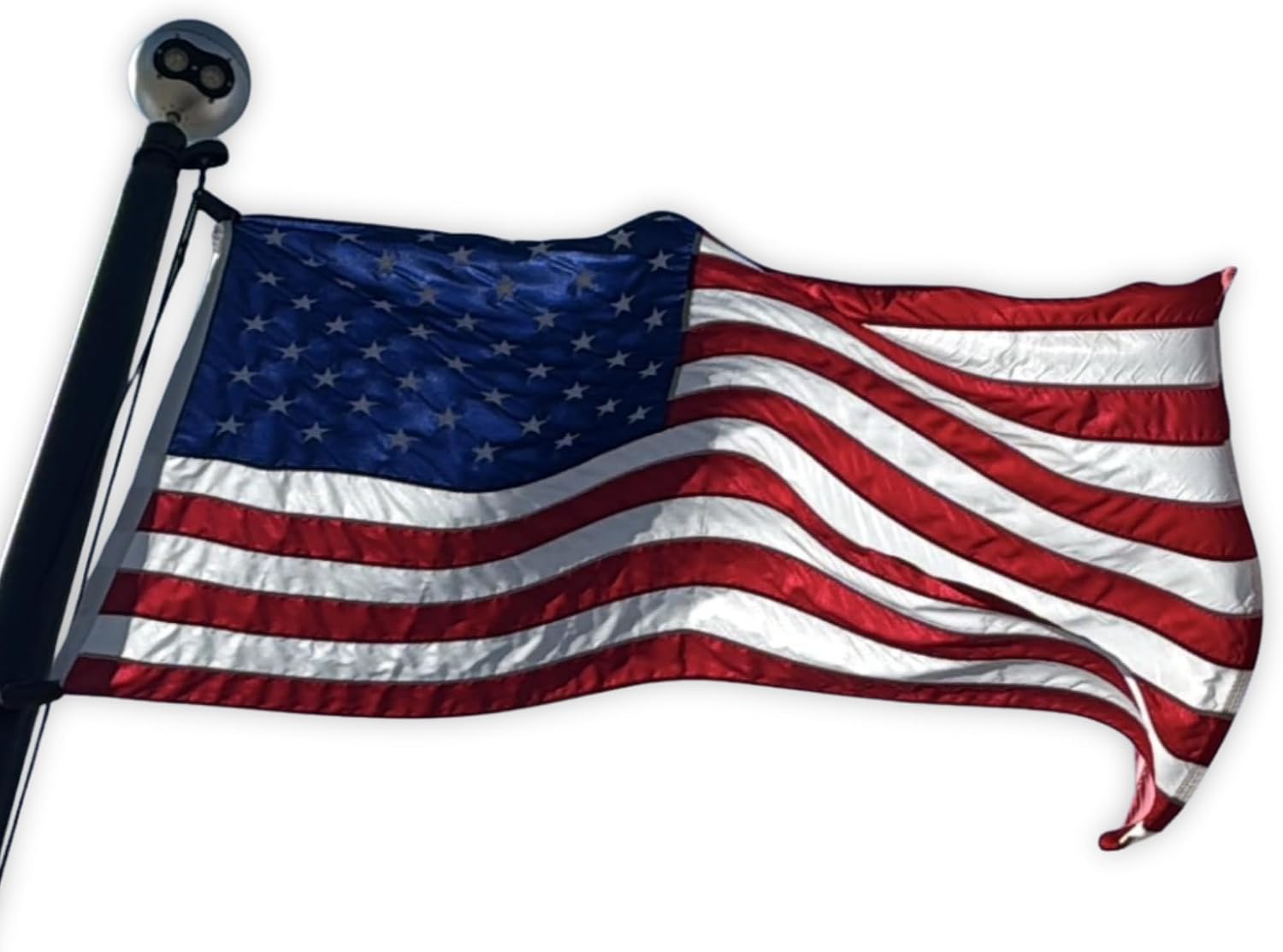 4x6 ft Heavy-Duty American Flag – 100% Made in USA, FMAA Certified – UV-Resistant 210D Outdoor Nylon with Embroidered Stars, Sewn Stripes, Brass Grommets, Reinforced Fly End for 20–25 ft Poles