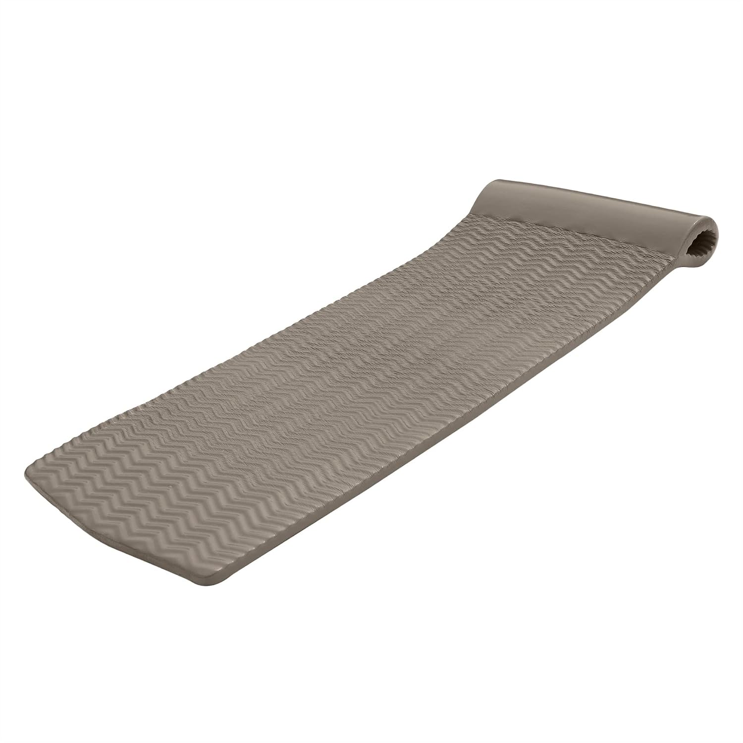 TRC Recreation Serenity 1.5” Thick Vinyl Coated Foam Swimming Pool Float Mat Adult Lounger with Built-in Roll Pillow