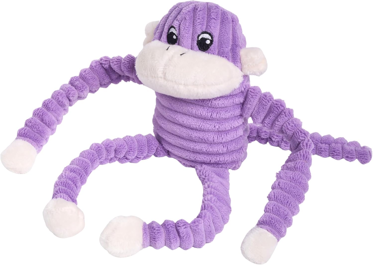 ZippyPaws Crinkle Monkey for Small and Medium Dogs - Small, Purple | Interactive Dog Toys to Keep Them Busy, Squeaky Plush Pet Toy for All Breeds