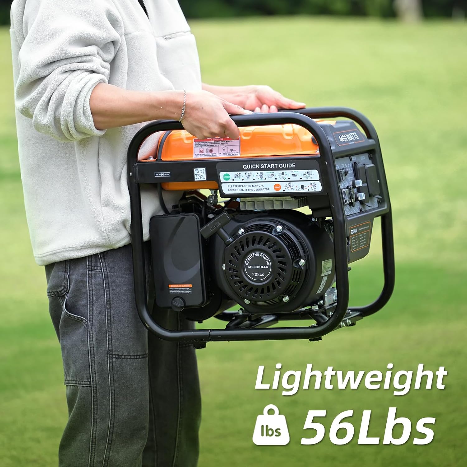 Oxseryn Power Equipment 4400 Watts Inverter Generator Gas Powered, Portable Open Frame Generator, Low Noise with ECO Mode, RV Ready