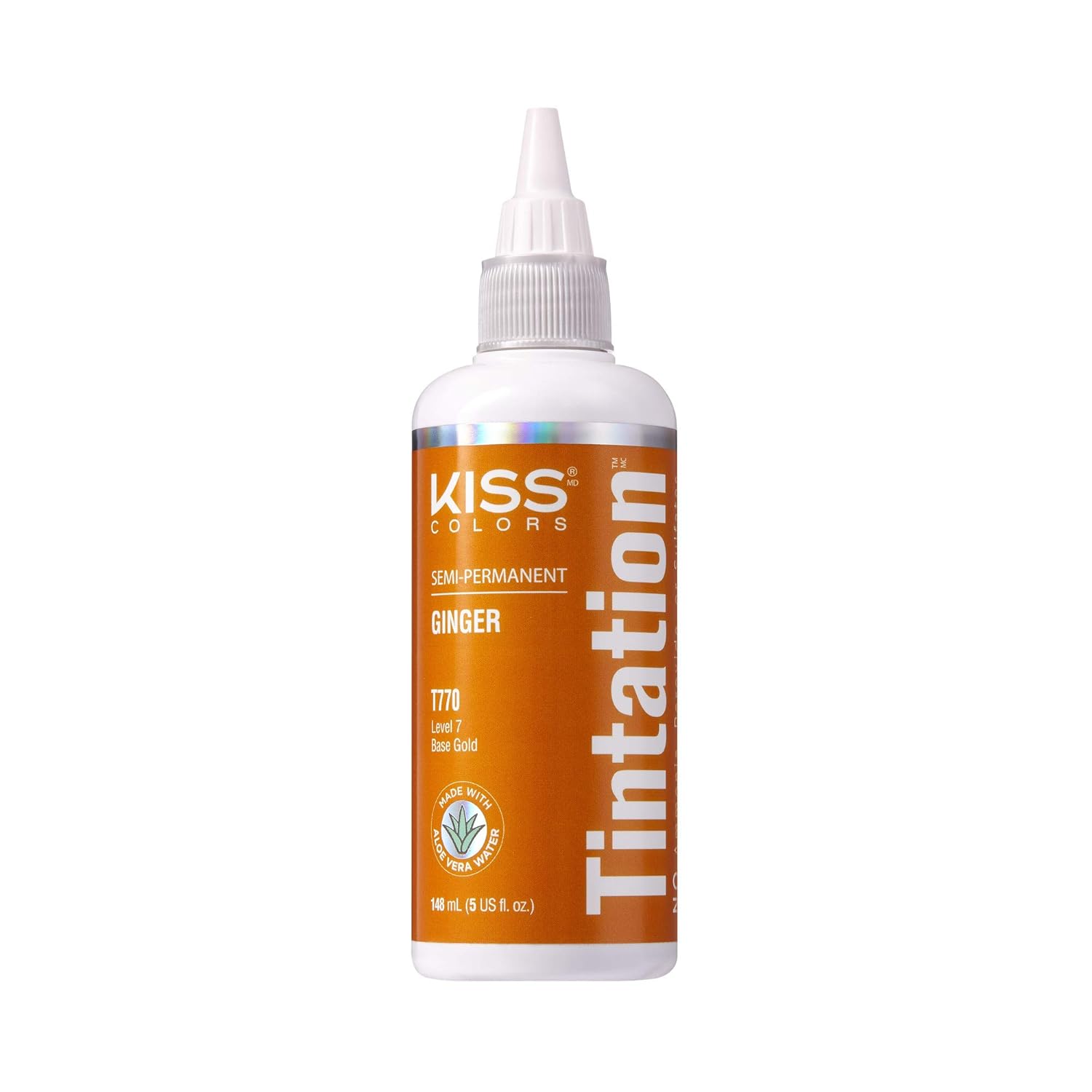 Red by Kiss Tintation Semi-Permanent Hair Color, Aloe Vera Water Based, Argan Oil, Olive Oil, Collagen & Keratin, Long-Lasting Color Dye (Honey Brown, 5 Fl Oz)