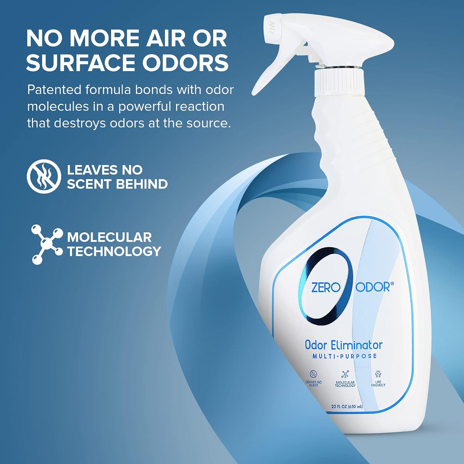 Zero Odor - Multi-Purpose Strong Odor Eliminator for Home, Office, Car, Bathroom, Hotel, Room Deodorizer, and Odor Neutralizer, 16oz