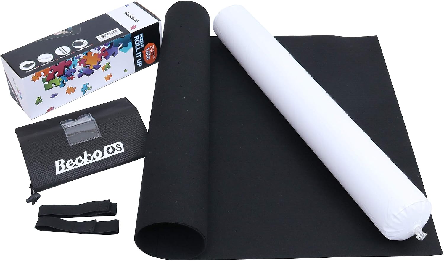 Becko US Puzzle Mat Roll Up with Drawstring Storage Bag, Felt Rollup Mat for Easy Transport & Storage