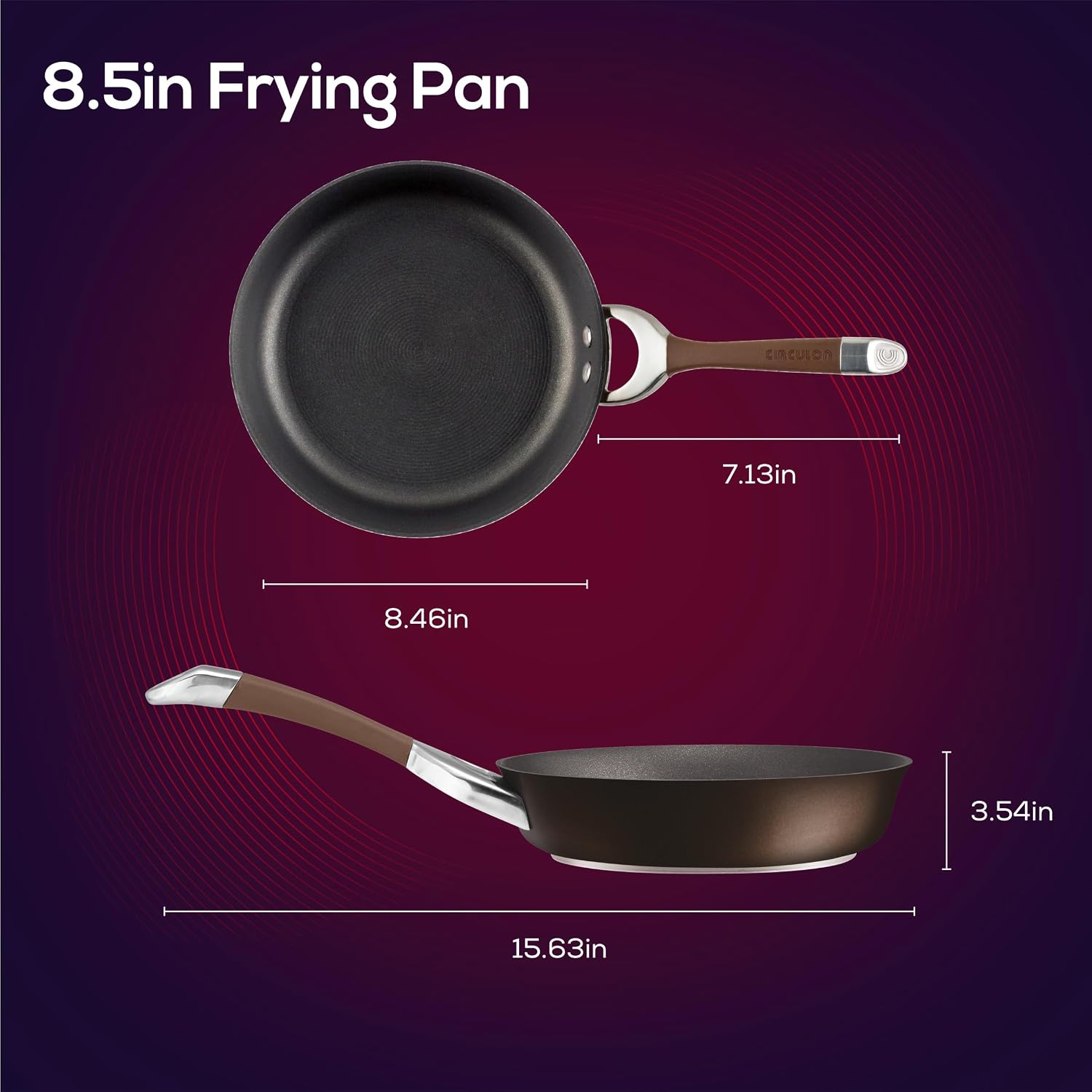 Circulon Symmetry Hard-Anodized Nonstick Frying Pan, 8.5-Inch, Chocolate
