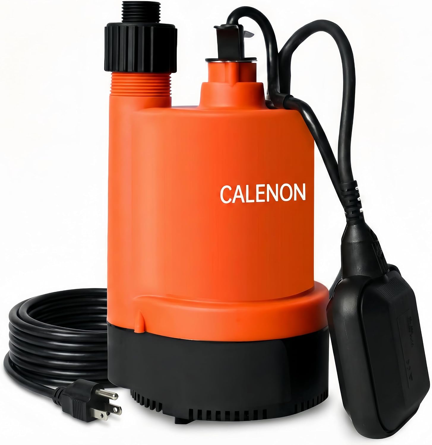 1/3 HP Submersible Utility Pump, 2400 GPH, Auto Float Switch | Drains to 1/4 in., 3/4 in. GHT adapter included, For basements