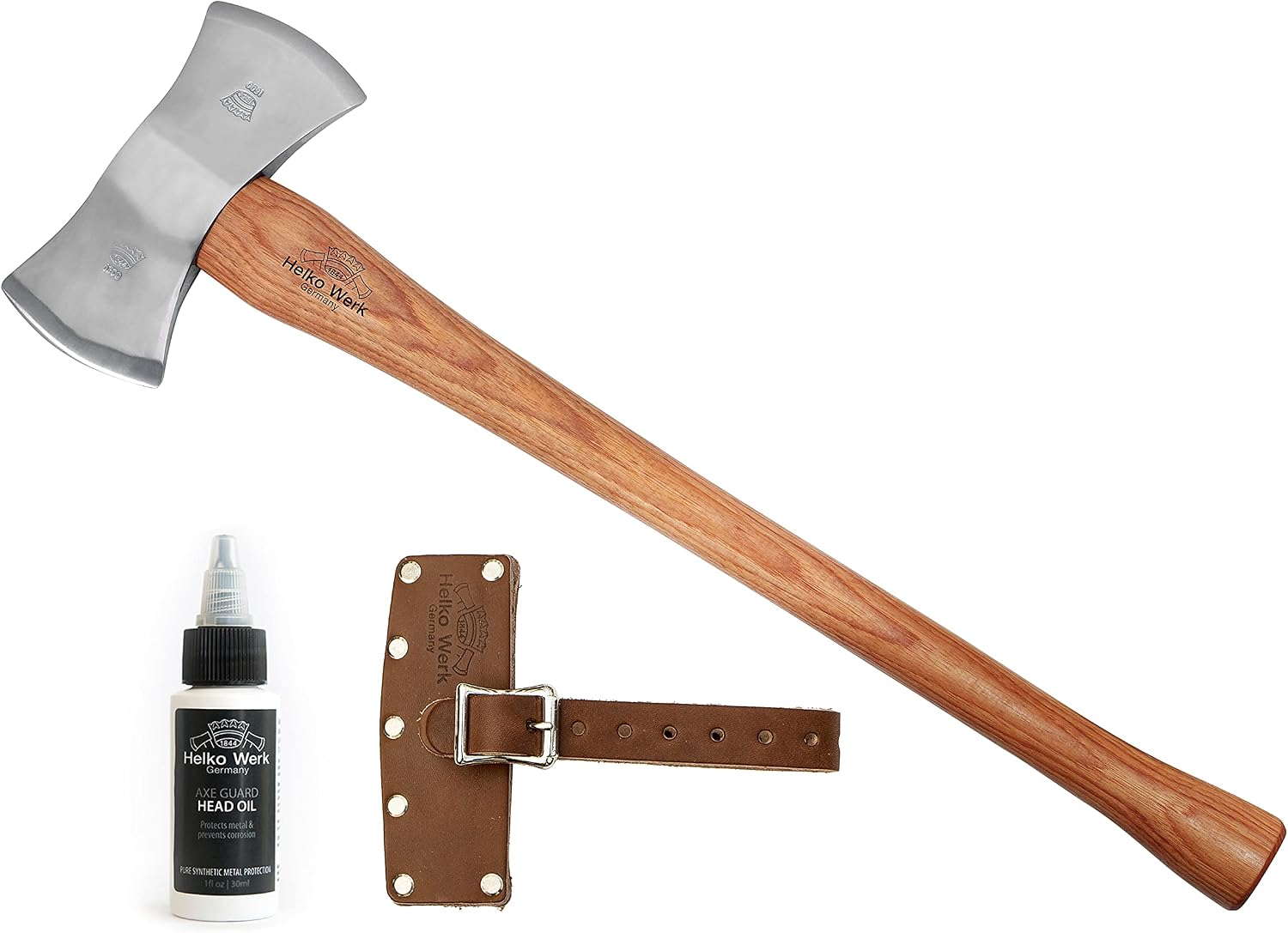 1844 Helko Werk Germany Classic Expedition Felling Axe (10497) | Made in Germany Large Felling Axe for Heavy Duty Felling Trees Cutting Wood and Timber Head 4.5lb, Handle 35 inches