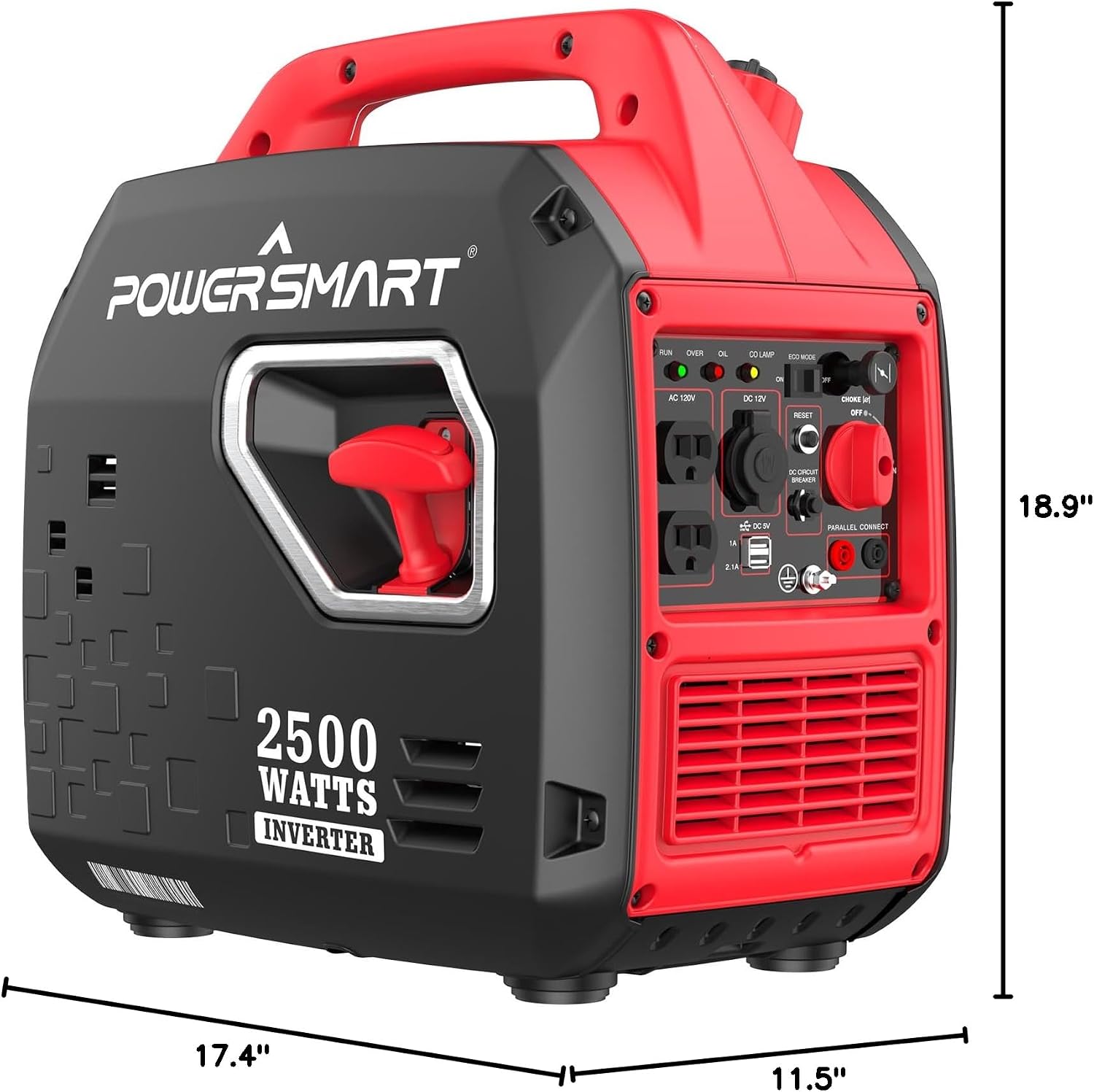 PowerSmart 4800W Portable Inverter Generator,Parallel Ready&Electric Start Super Quite Gas Powered,RV Ready with 30A Outlet, EPA & CARB Compliant for Home Backup, Camping,Portable Power Station