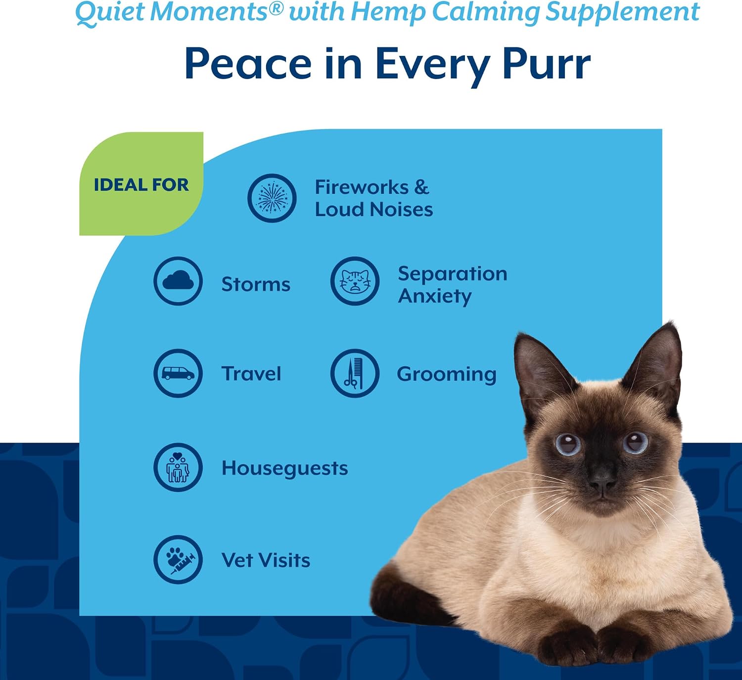 NaturVet Quiet Moments Calming Plus Melatonin Cat Supplement - 50 Count | Calming Aid for Cats - Reduce Stress, Pet Storm Anxiety, Motion Sickness - Great for Grooming, Separation and Travel