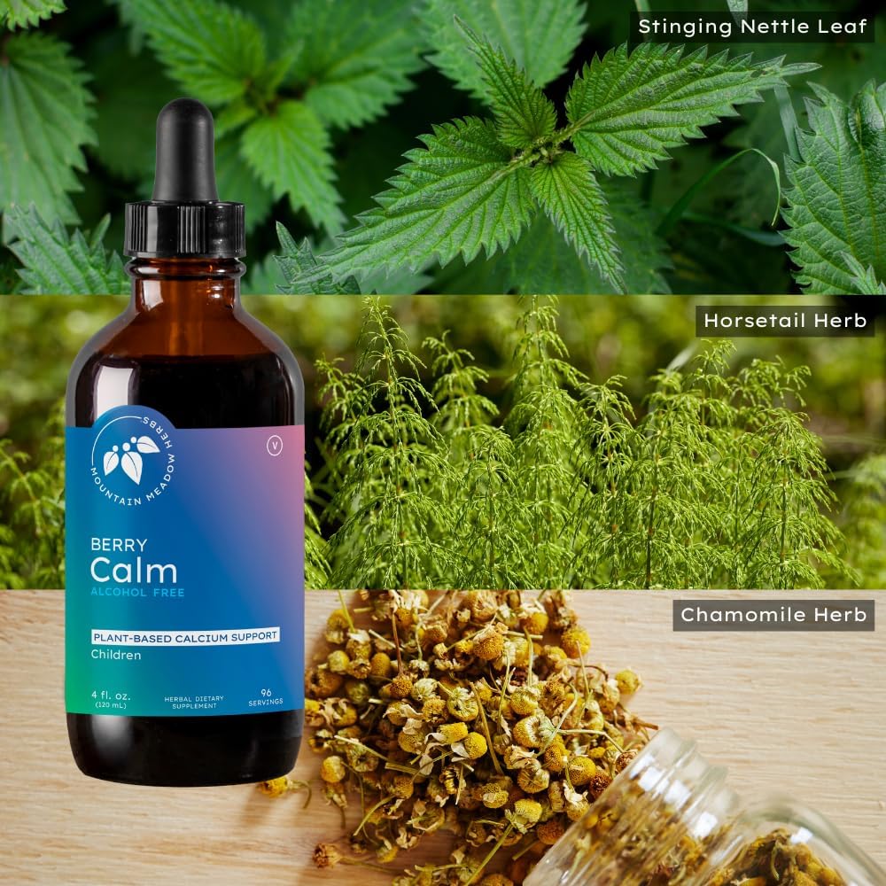 Mountain Meadow Herbs Herbal Calcium – Vegan Liquid Calcium Supplement for Bone & Teeth Support, High Absorption Plant-Based Formula for Adults & Kids - 2 oz
