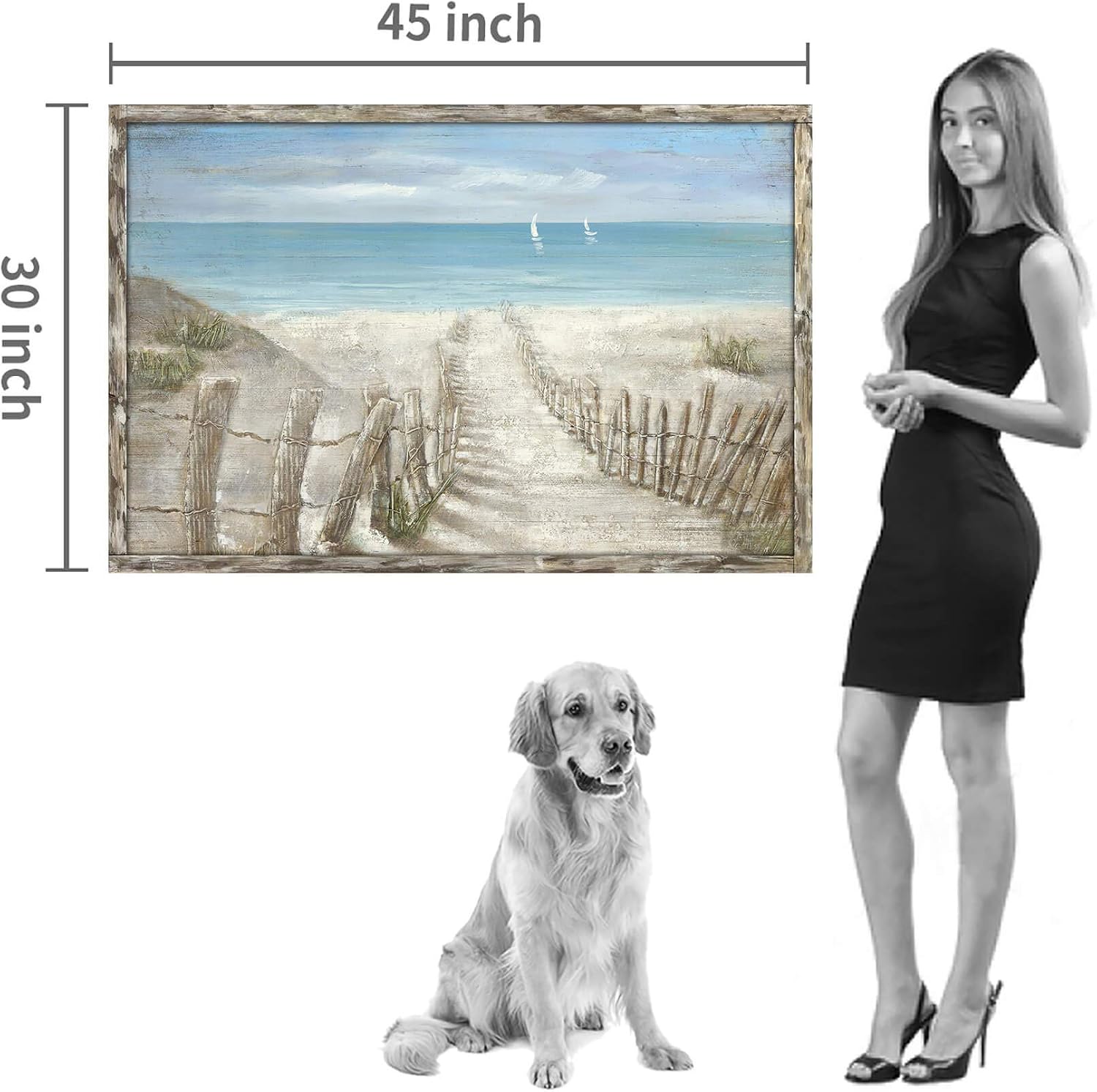 Hardy Gallery Ocean Wave Canvas Wall Art Coastal Decor 16x11 Inch