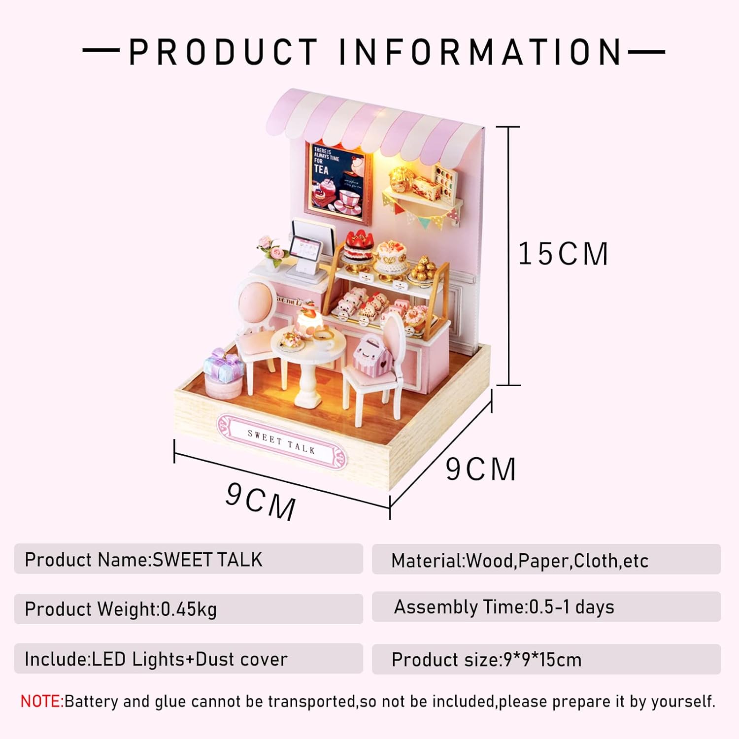 CUTEROOM DIY Doll Room Miniature Furniture Wooden House Kit-Study Room