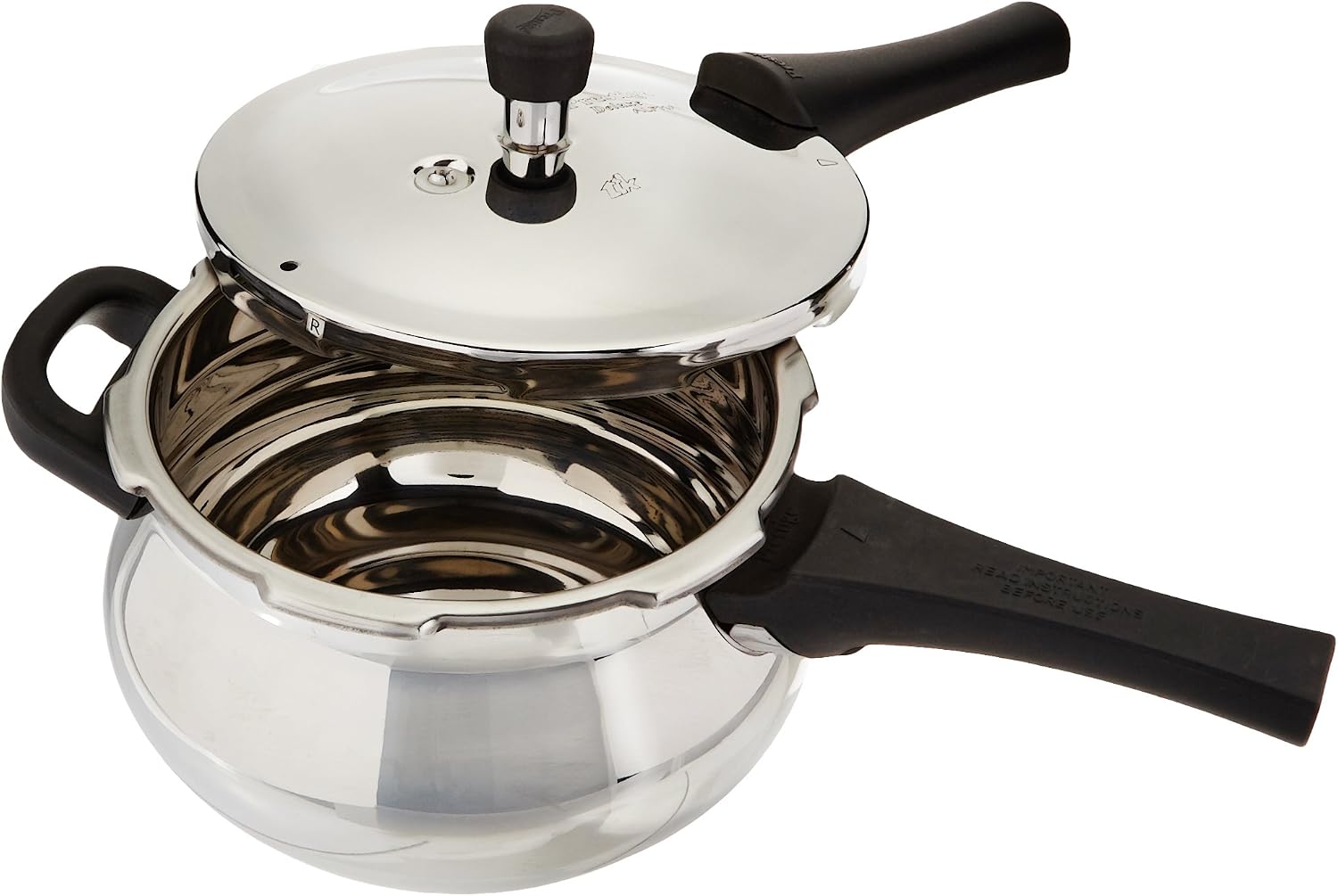Prestige 3.3-Liter Deluxe Alpha Induction Base Stainless Steel Baby Handi, Small, 8"D x 13"W x 6"H, Silver