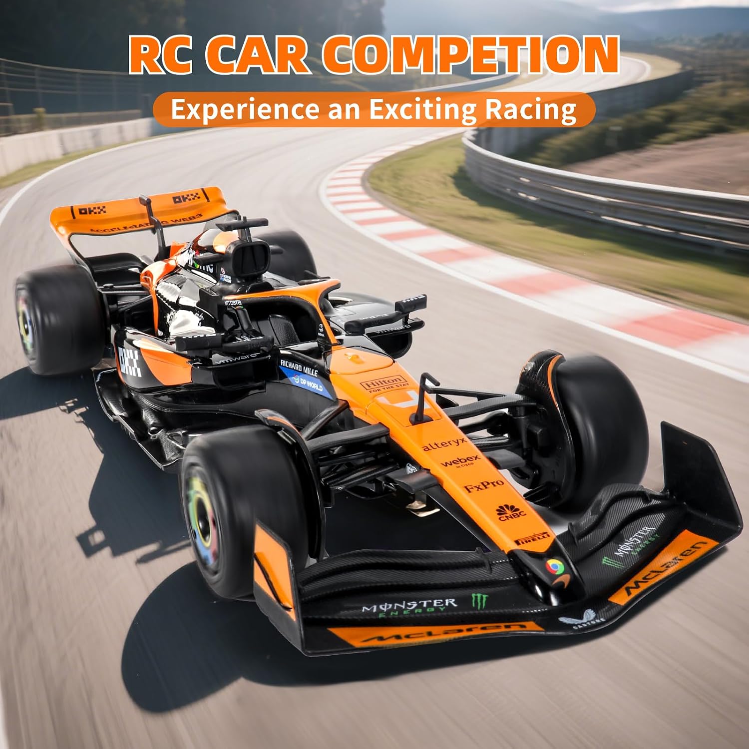 MIEBELY Official Licensed 1/14 McLaren F1 Remote Control Car for Adults Kid | MCL38 F1 RC Car, 2 Rechargeable Batteries
