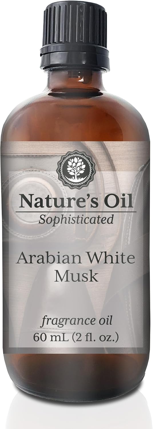 Arabian White Musk Fragrance Oil for Cologne, Beard Oil, Diffusers, Soap Making, Candles, Lotion, Home Scents, Linen Spray, Bath Bombs (2 Fl Oz)
