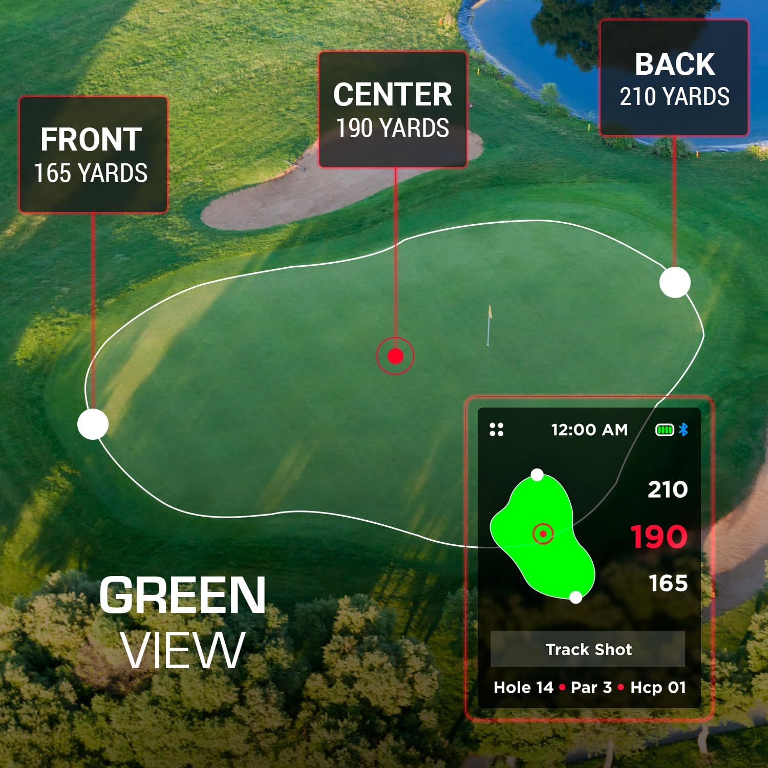 Hand+ Handheld Golf GPS Device, Shot Tracker, Record Shots, Club, GIR, Fairways, Putts, Golf Distance Range Finder, Touch Screen, 42, 000+ Courses