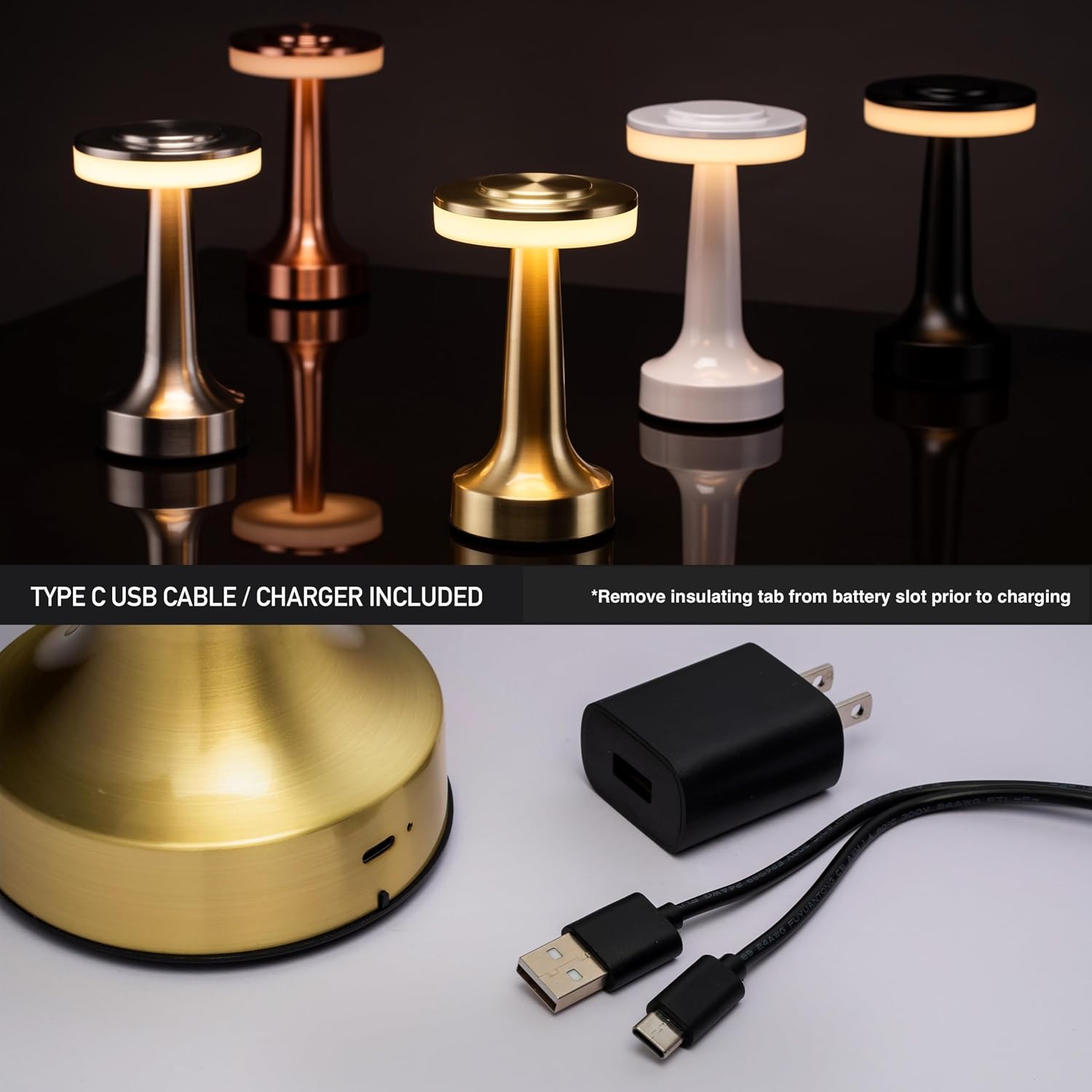 O’Bright Portable LED Table Lamp with Touch Sensor, 3-Levels Brightness, Rechargeable Battery Up to 48 Hours Usage, Night Light for Kids Nursery