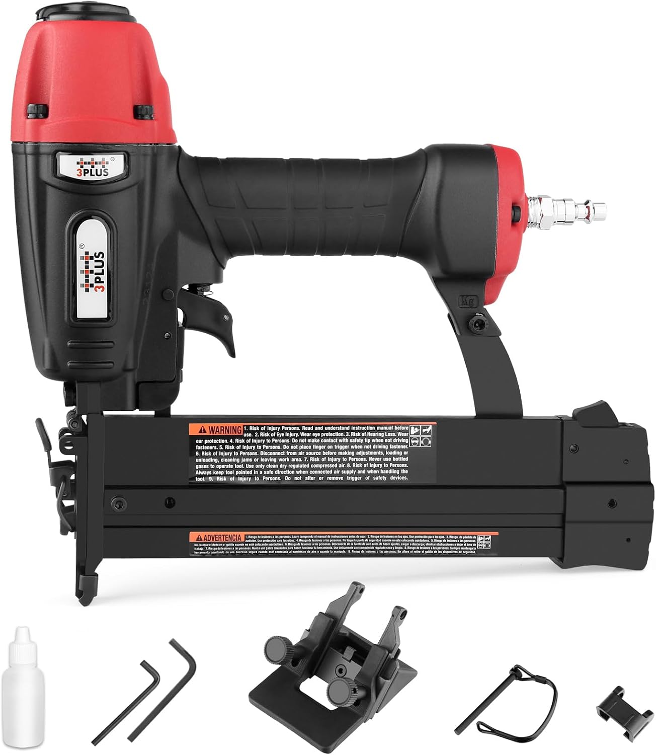 3PLUS HFS509040SP 4-in-1 Pneumatic 18 Gauge Flooring Stapler/Nailer