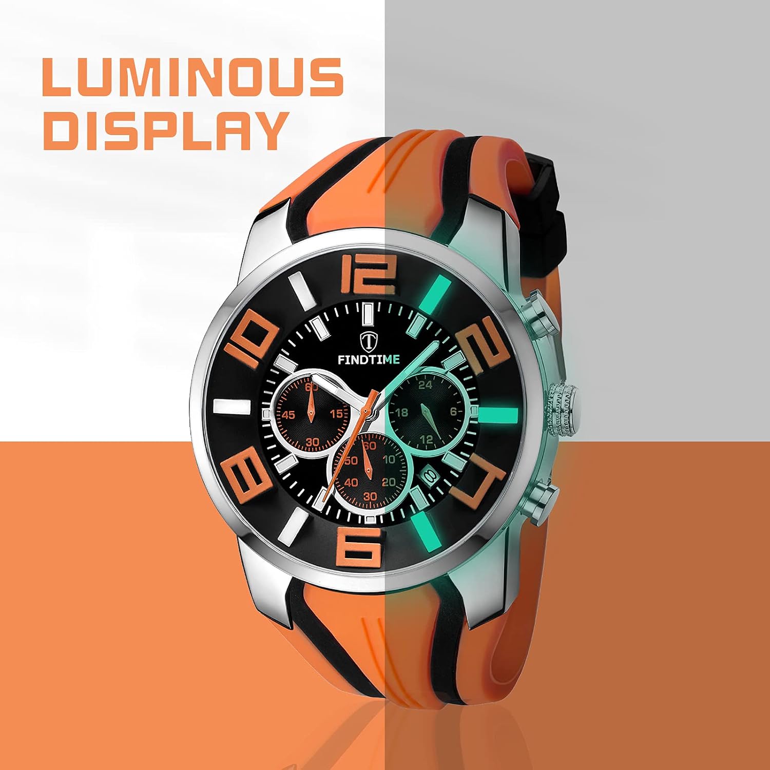findtime Mens Sport Watches for Men Reloj para Hombre Colorful Cool Unique Analog Stylish Wrist Watch Chronograph for Running Training Stopwatch