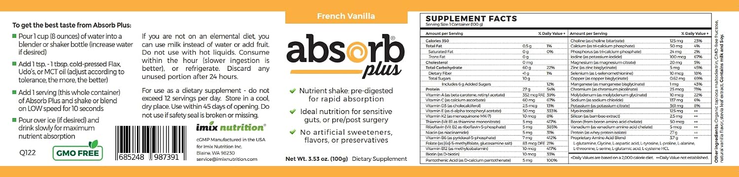 Isolate Protein - Diet Supplement for Improved Gut Health, Extra Nutritional Support, Non-GMO, Gluten-Free, Lactose-Free, Casein-Free (2.2 Lbs, Simply Vanilla)