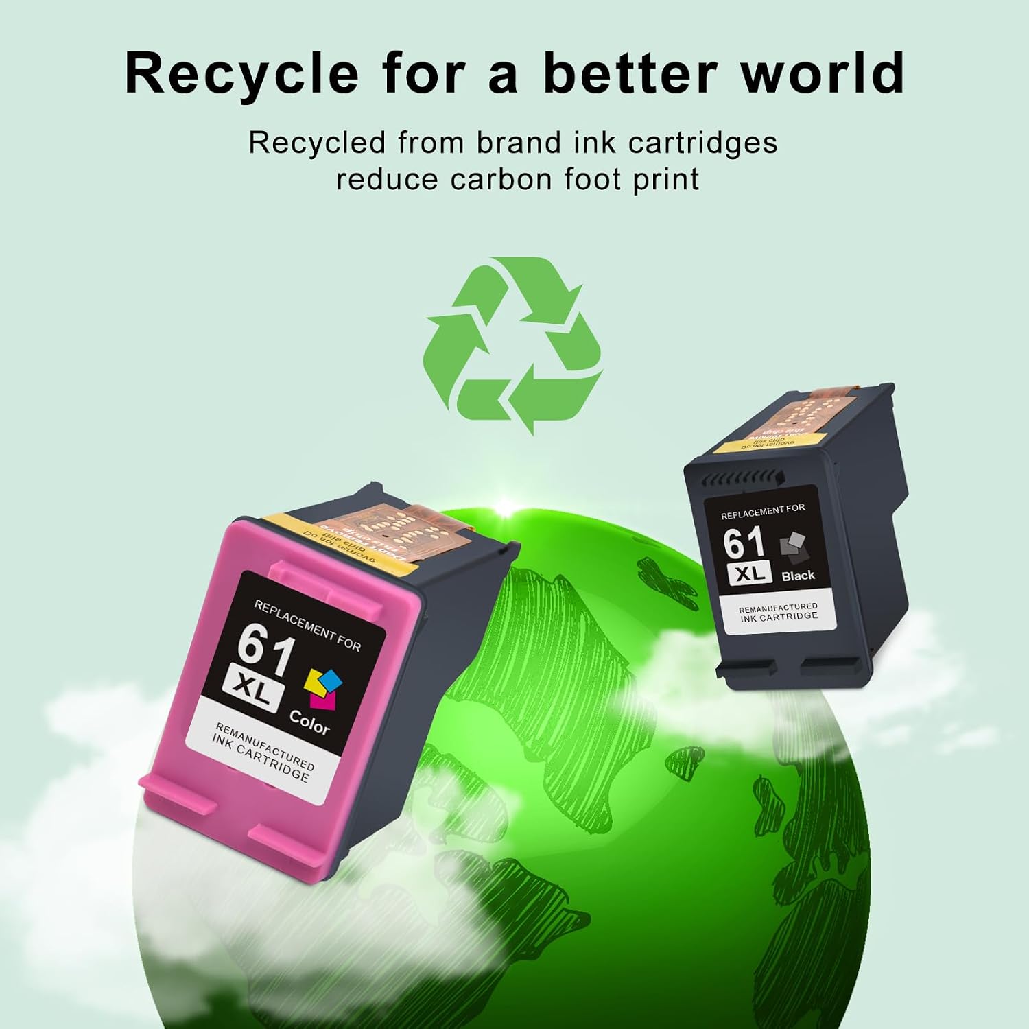 61XL Ink Cartridge Black and Color Combo Pack Replacement for HP Ink 61 2PK
