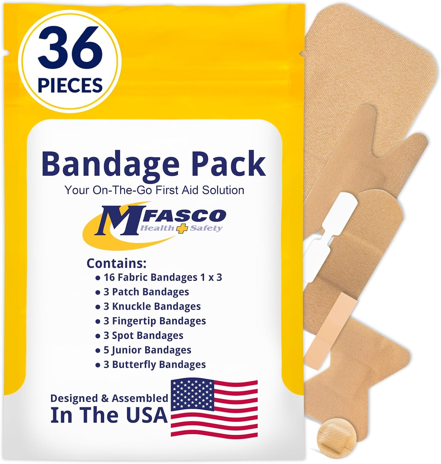 MFASCO Antiseptic Wound Care Travel Pack | 39 Piece First Aid Kit Refill | BZK, Antiseptic Wipes, Sting Relief, Wound Ointment | Essential First Aid Supplies | Refill Personal First Aid Kits