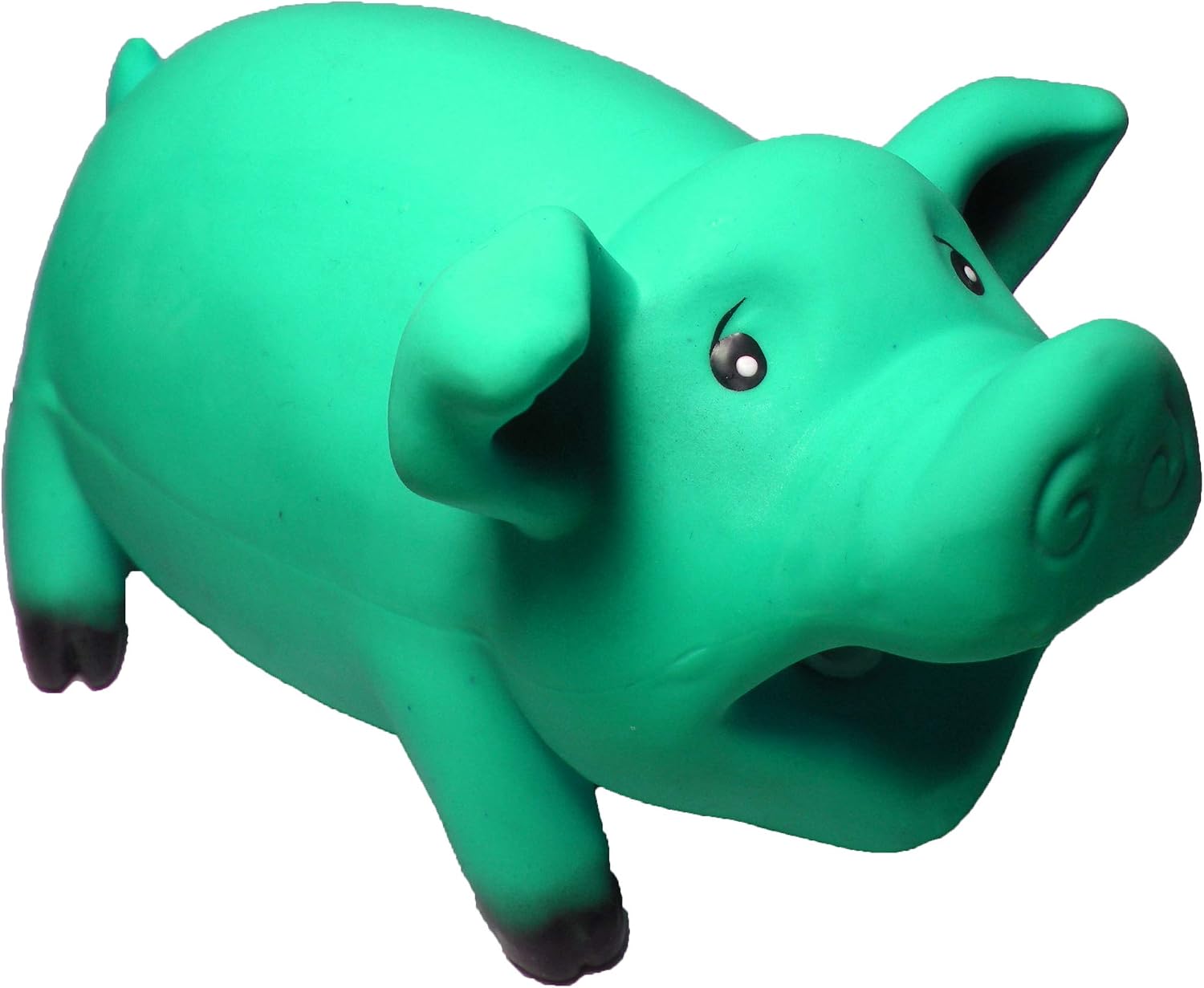Latex Dog Squeaky Chew Toys, Oink Oink Pink Pig Blue 7" Stuffed with Cotton