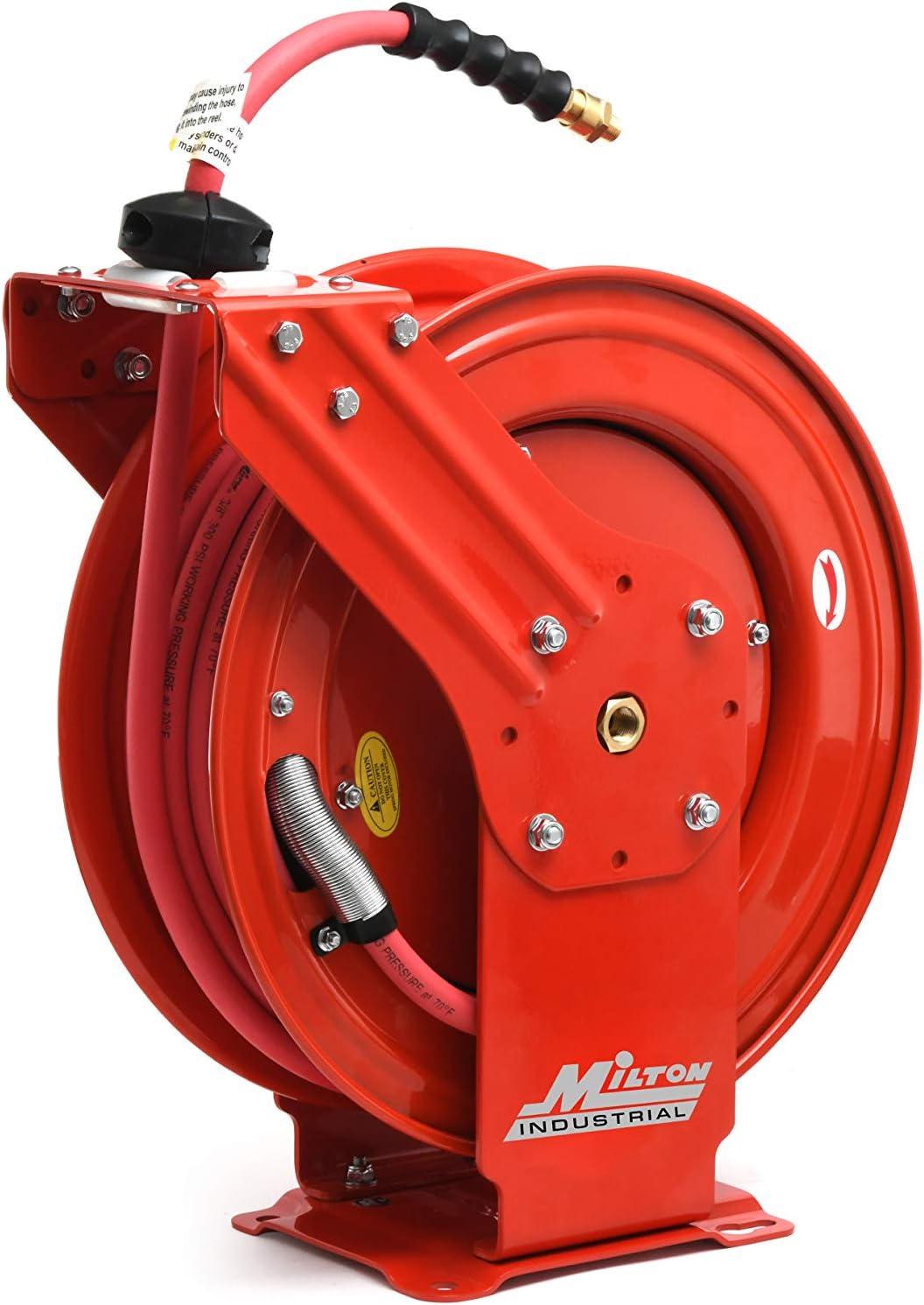 MILTON Industrial Hose Reel 2790-50D, Auto Retractable, Chemical Resistant, Prevent Cracking, Flexible in Extreme Conditions, 1/2” Hose ID