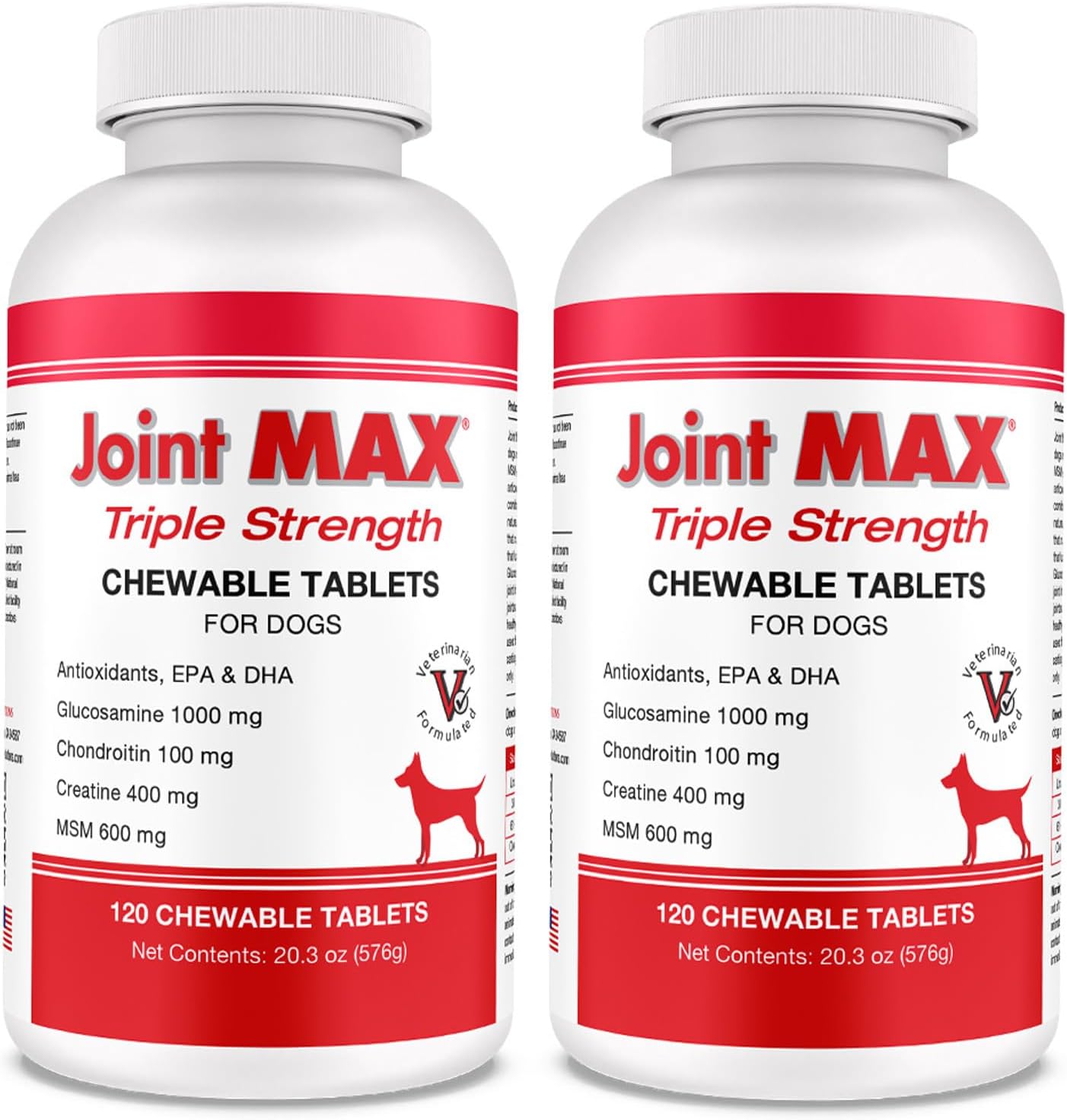 PHS Joint MAX Triple Strength (TS) Chewable Tablets for Dogs - 2-Pack - 240 Tablets