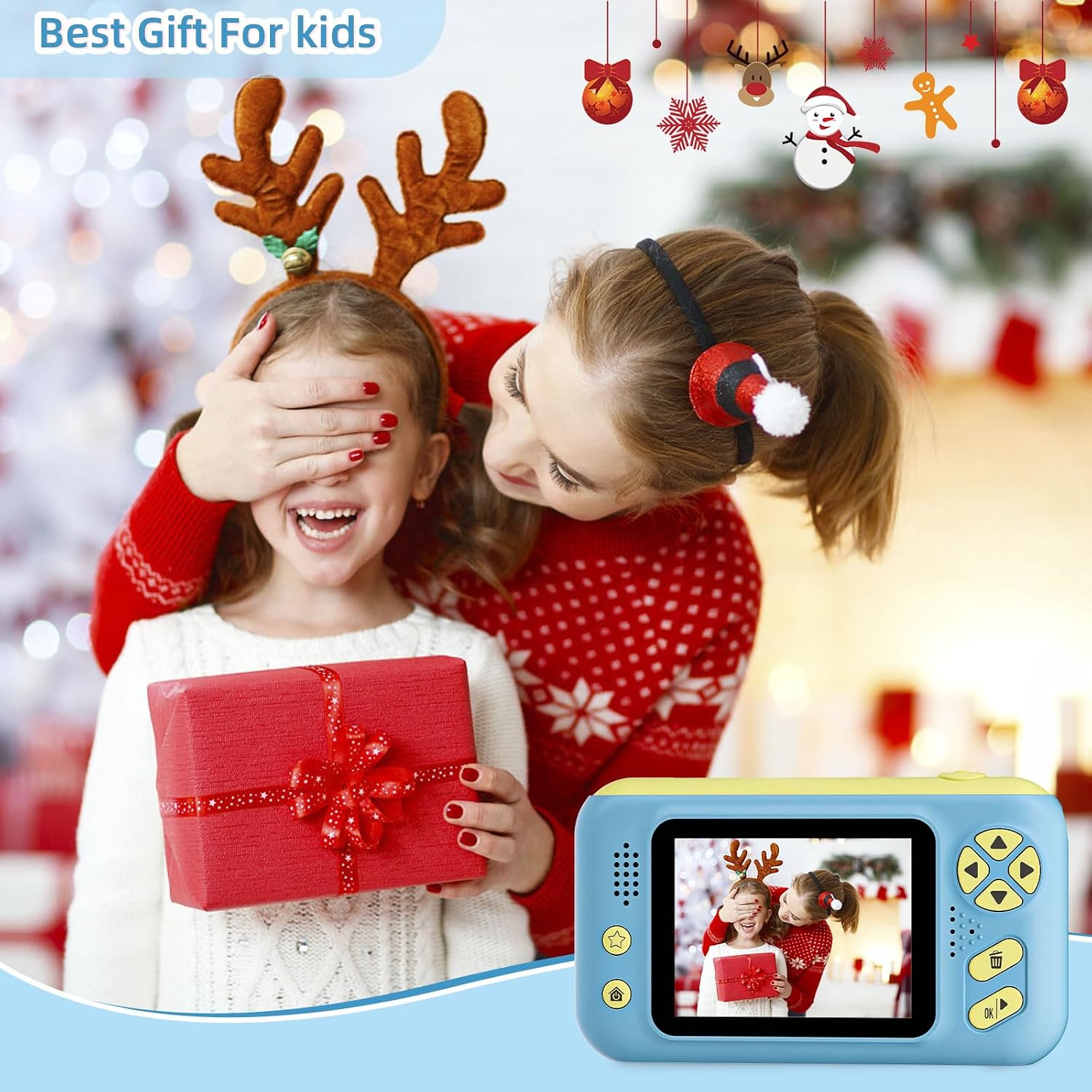 Makolle Camera for Kids, Portable Travel Camera for Childrens Age 3-8, Blue | Flip Up Lens, Drop Proof, With Tripod, Long Battery Life, SD Card Included, Birthday Gifts for Boys and Girls Age 3-12