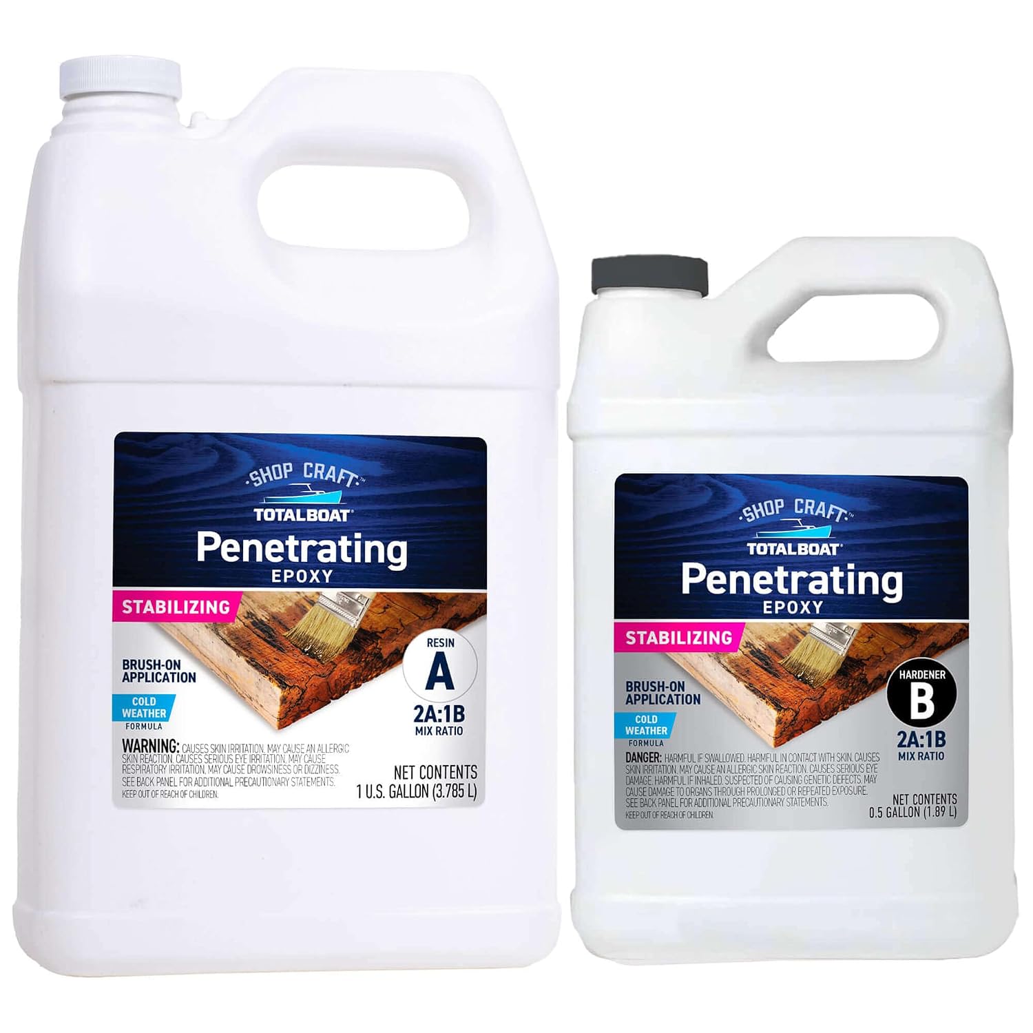 TotalBoat Clear Penetrating Epoxy Wood Sealer - 1.5 Quart Kit, Traditional | Ideal for Wood Rot Repair & Sealing Plywood; Marine-Grade Epoxy Hardens and Stabilizes; Waterproofs and Protects Outdoor Wood